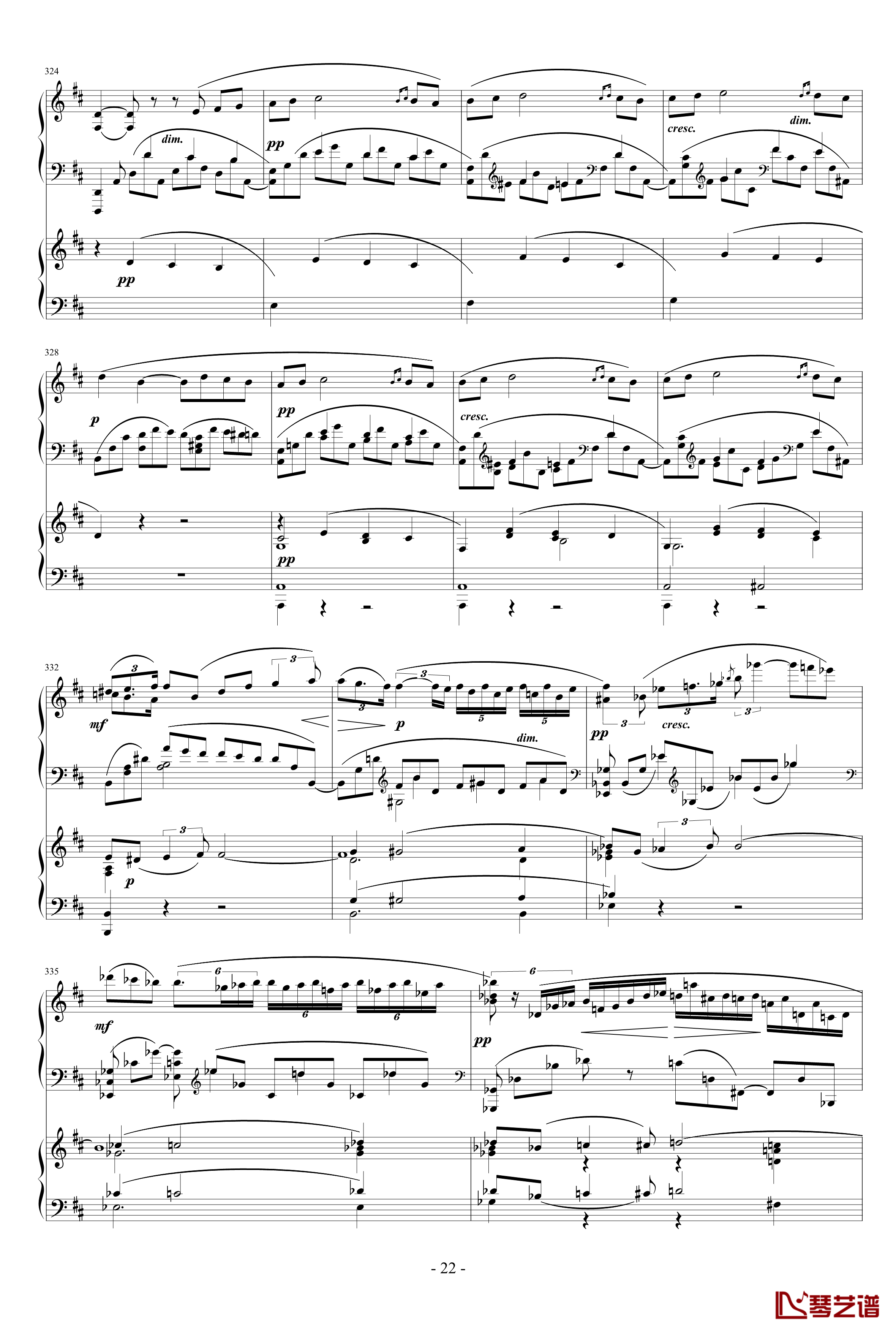 拉赫玛尼诺夫第一钢琴协奏曲 Op.1钢琴谱-拉赫马尼若夫22