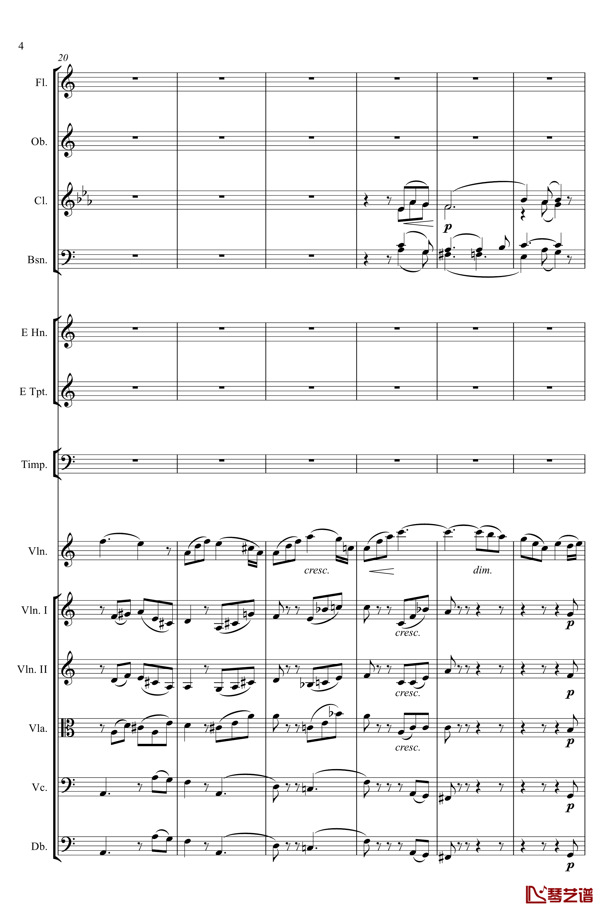 e小调小提琴协奏曲Op.64钢琴谱-第二乐章-Felix Mendelssohn4