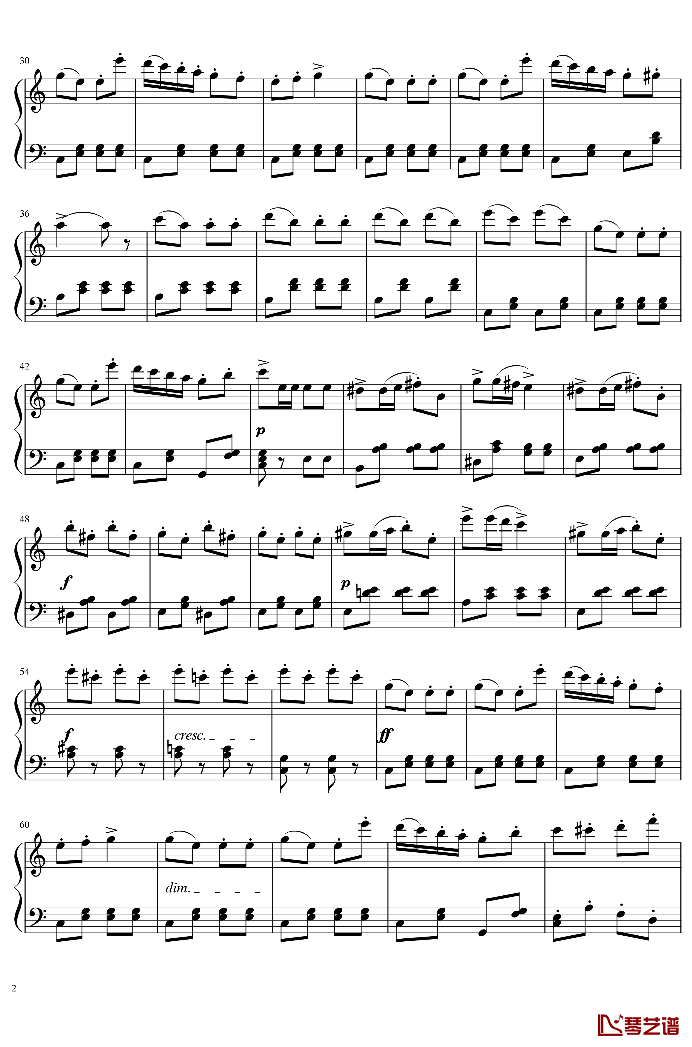 土耳其进行曲钢琴谱-Op.113 No.4-贝多芬-beethoven2