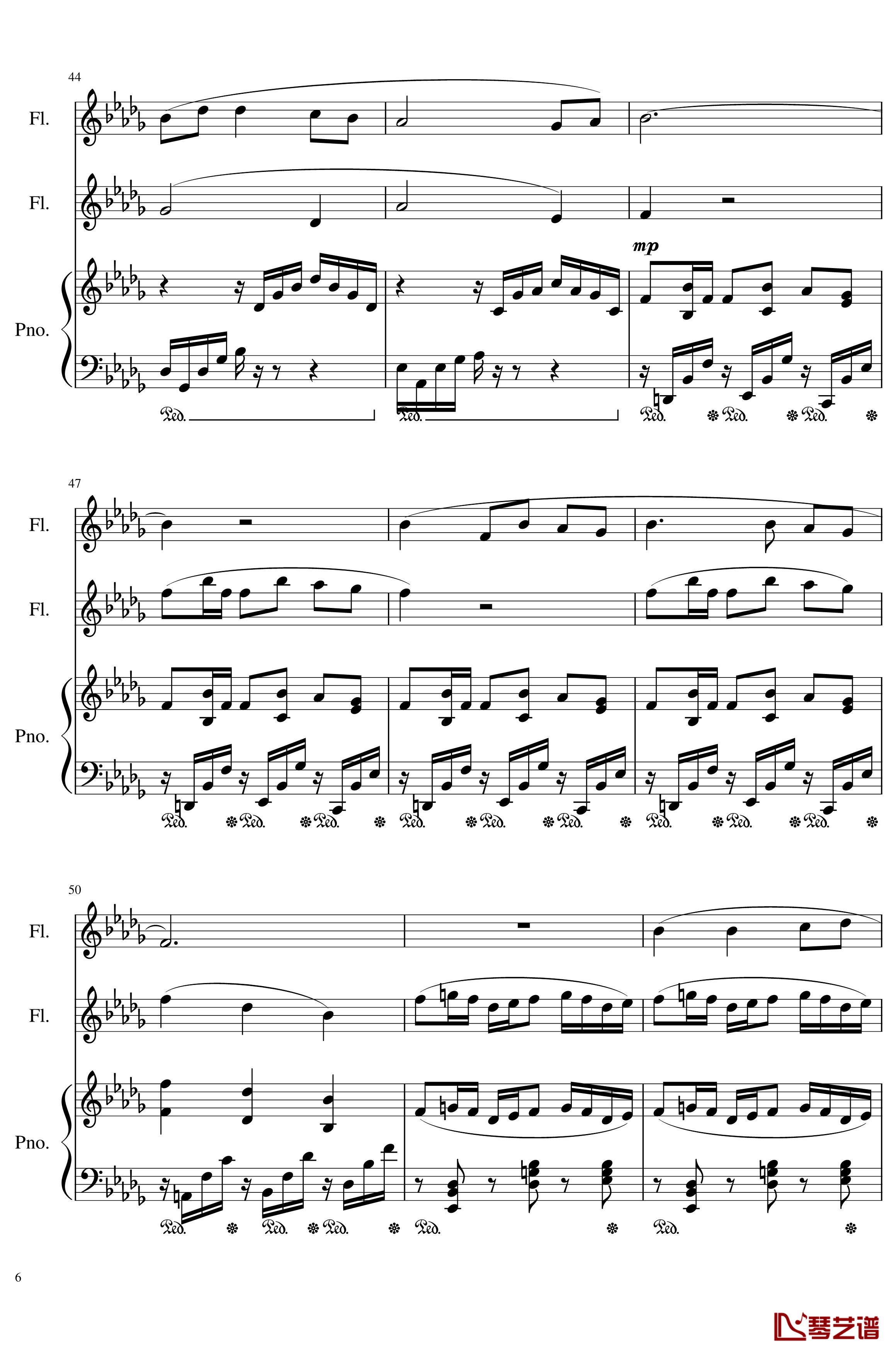 Faure:Clair de lune, Op.46 No.2钢琴谱-福雷-Arr.Rube6