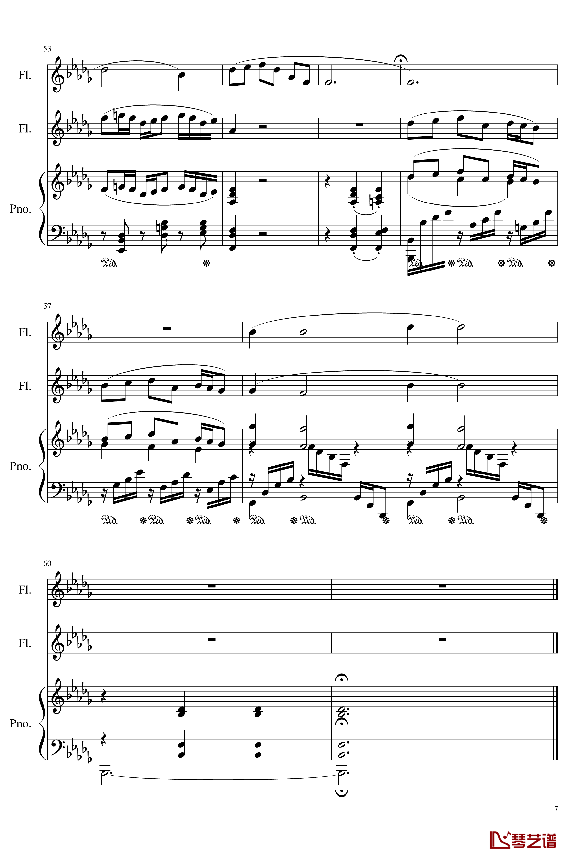 Faure:Clair de lune, Op.46 No.2钢琴谱-福雷-Arr.Rube7