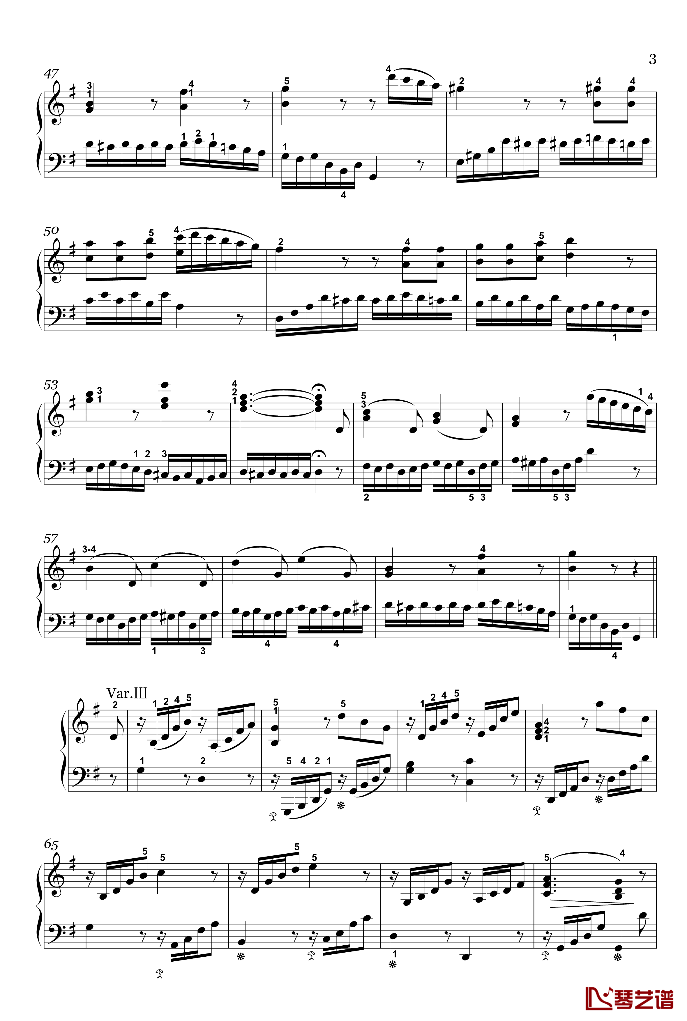 G大调变奏曲钢琴谱-Woo-70-贝多芬-beethoven3