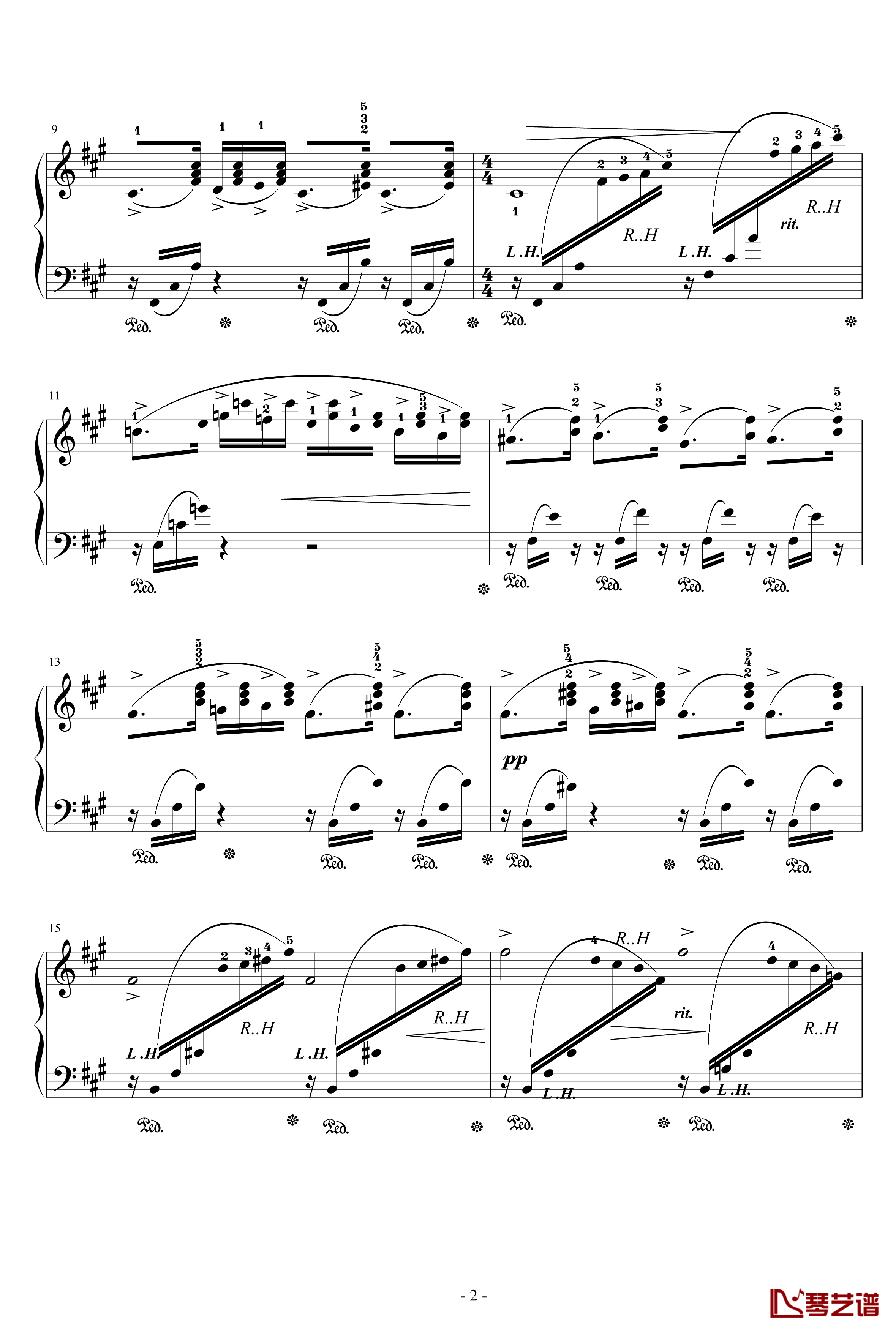 蝴蝶钢琴谱-格里格2