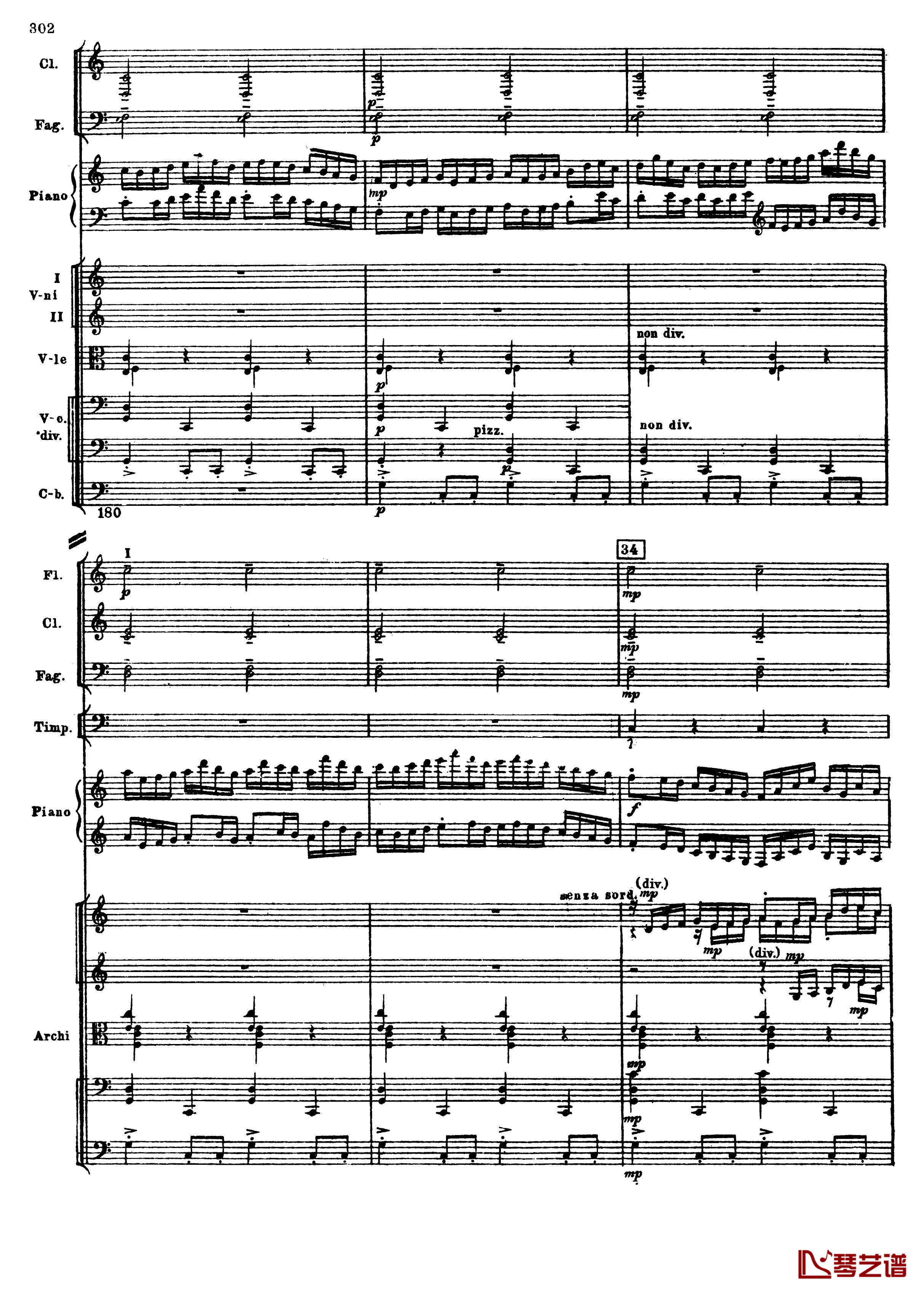 普罗科菲耶夫第三钢琴协奏曲钢琴谱-总谱-普罗科非耶夫34
