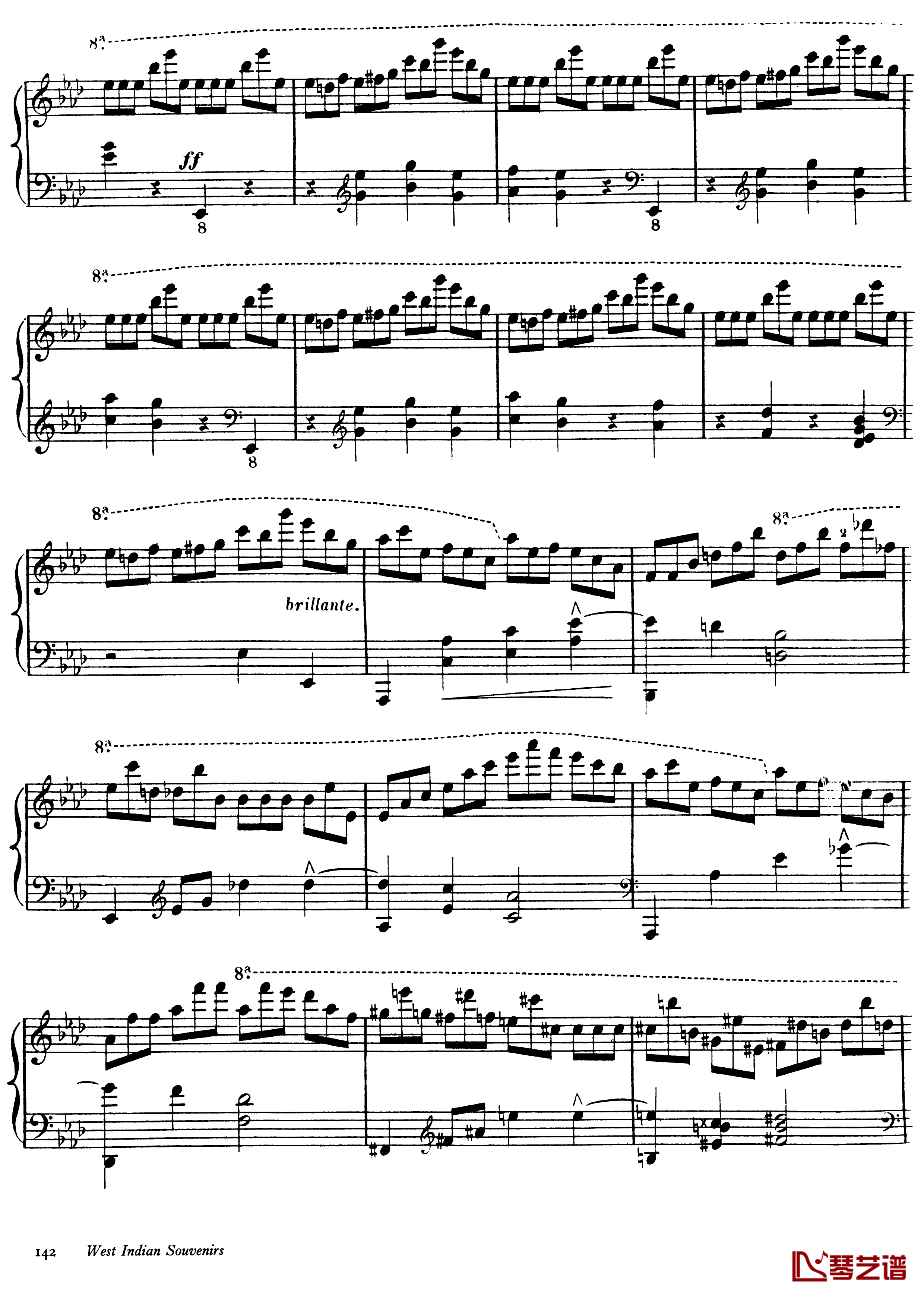 西印度小夜曲 Op.11钢琴谱-戈特沙尔克10