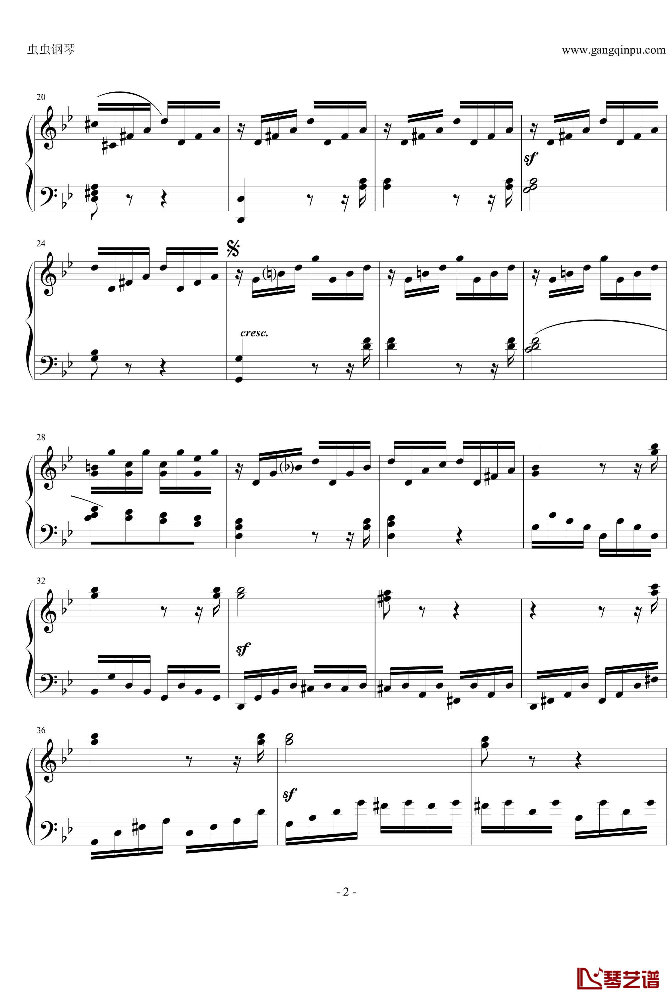 热情奏鸣曲钢琴谱-第三乐章简化改编版-贝多芬-beethoven2