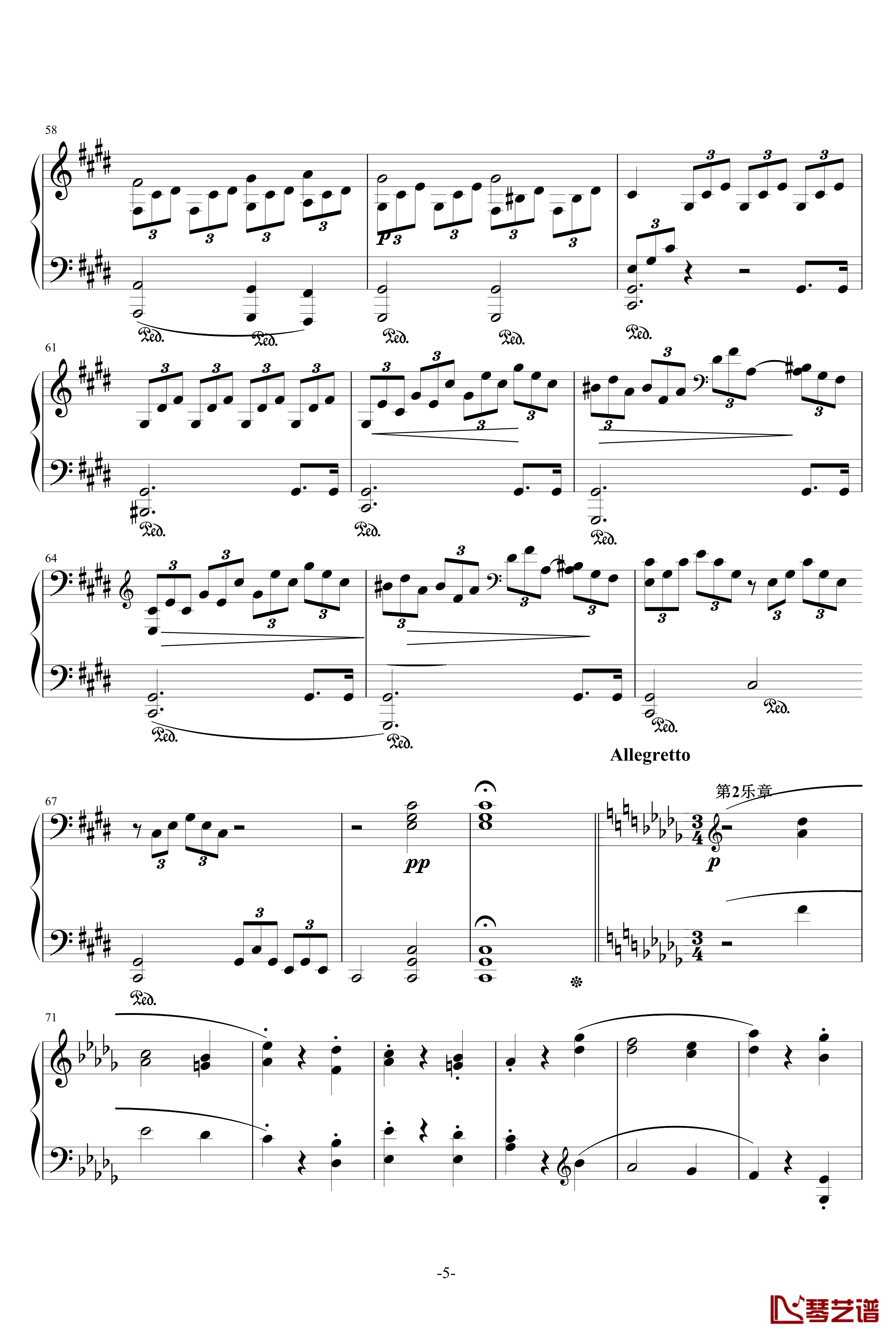 月光奏鸣曲钢琴谱-1，2，3乐章-贝多芬-beethoven5