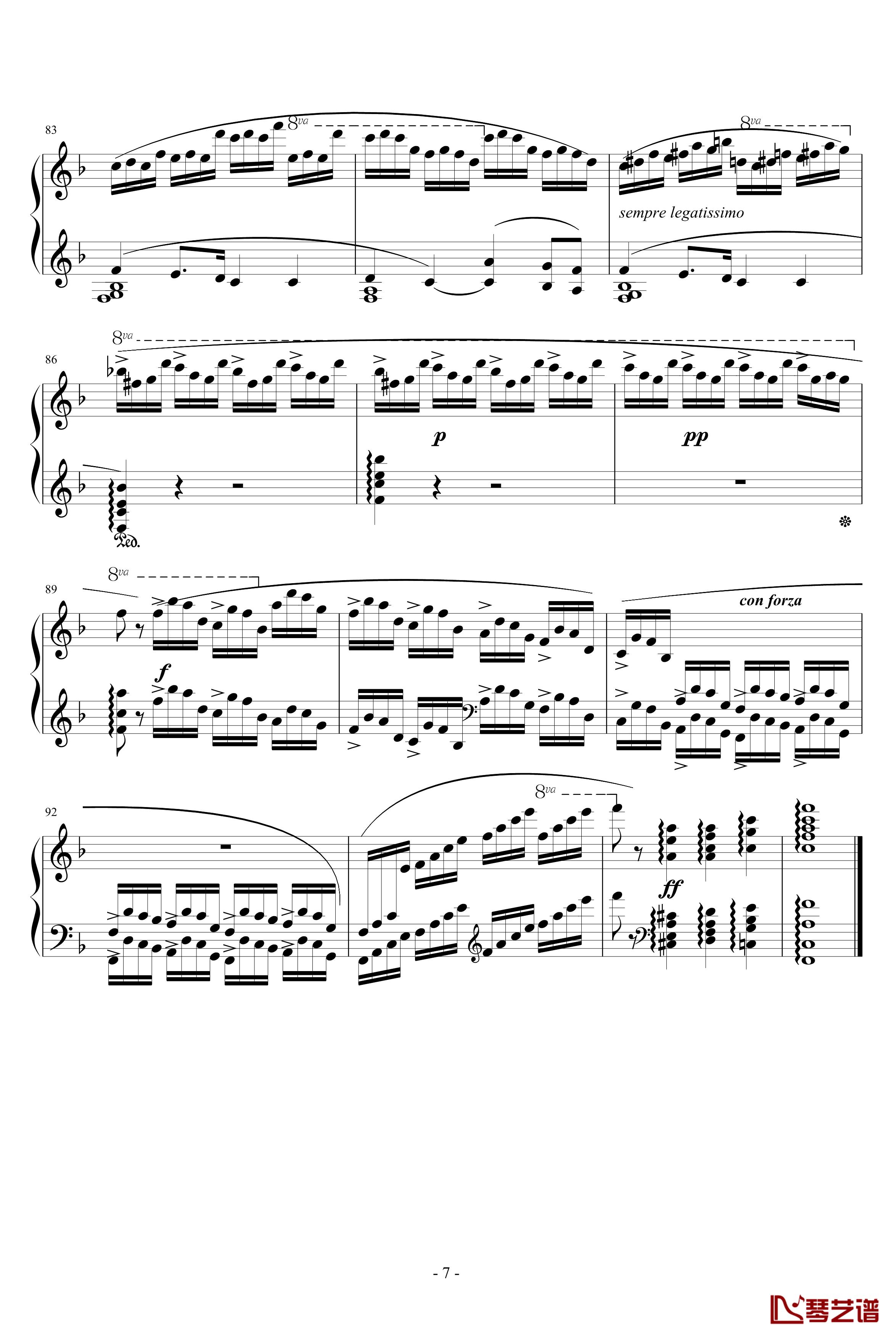 肖邦练习曲8钢琴谱-肖邦-chopin7