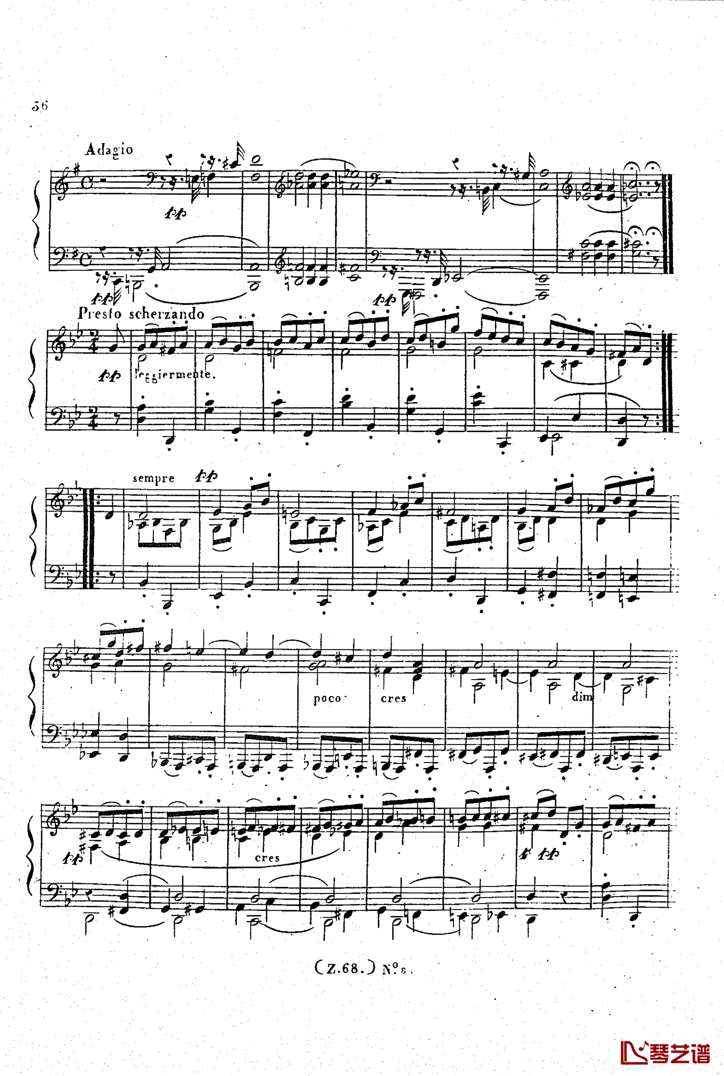  d小调第六钢琴奏鸣曲 Op.124钢琴谱-车尔尼-Czerny37