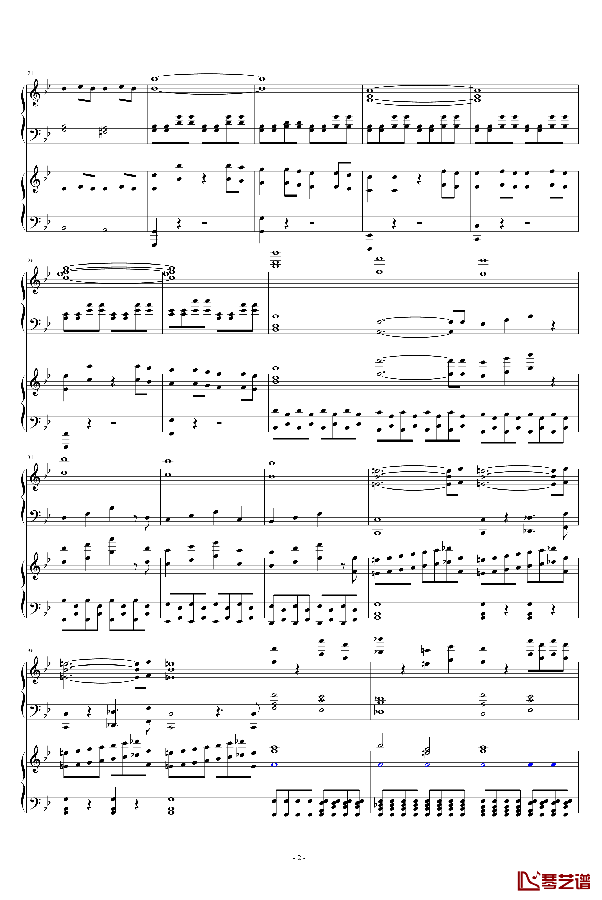 第四十号交响曲第一乐章钢琴谱-双钢琴-莫扎特2