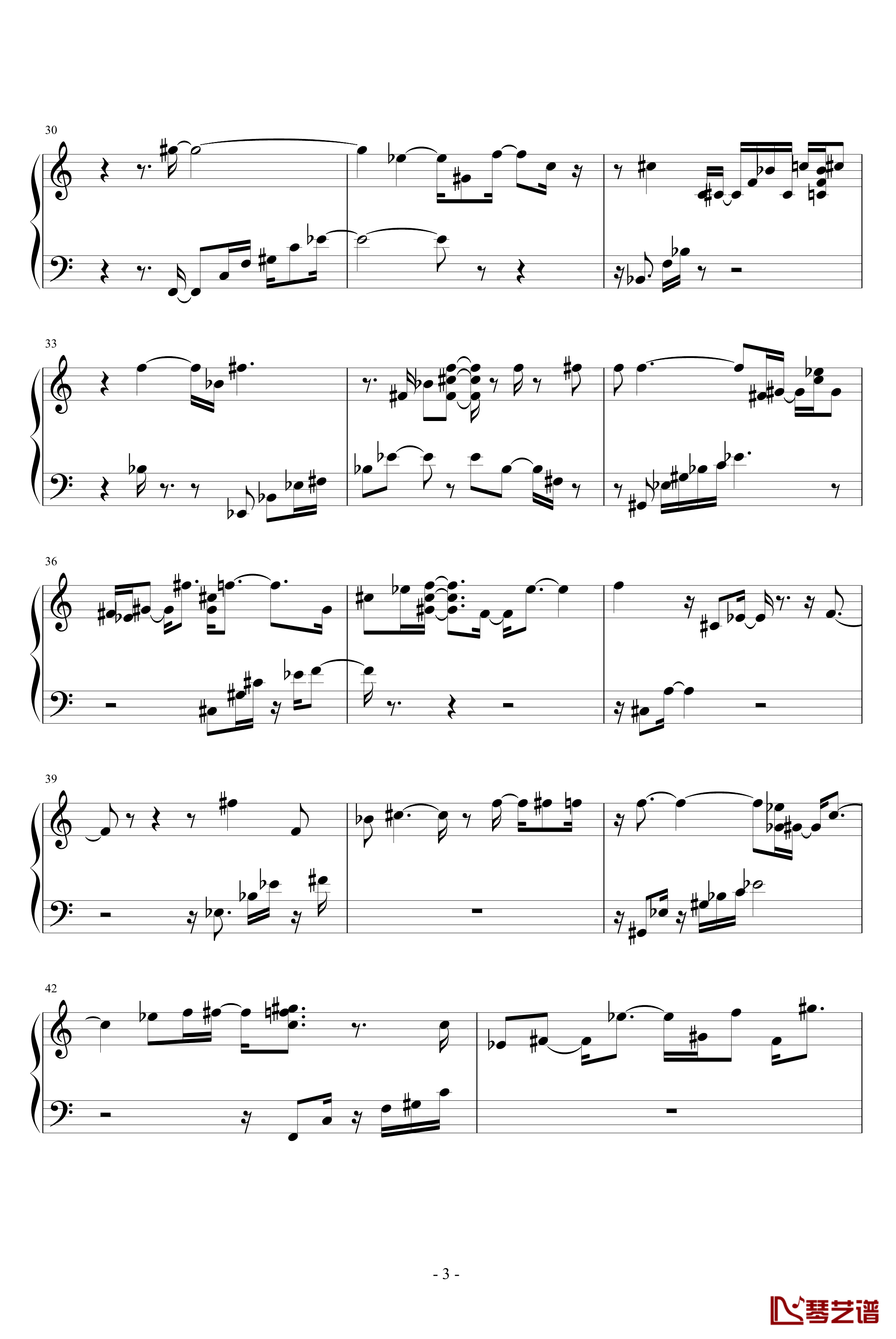 波澜的心钢琴谱-调整版-shijindi33
