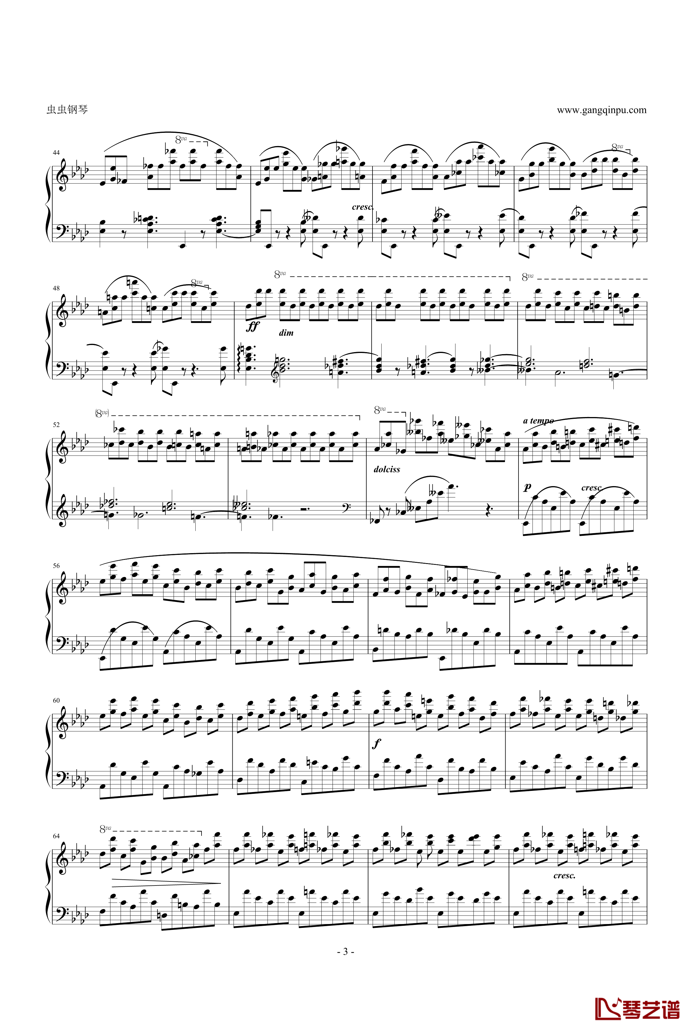 肖邦练习曲Etude OP.10 No.10钢琴谱-chopin3