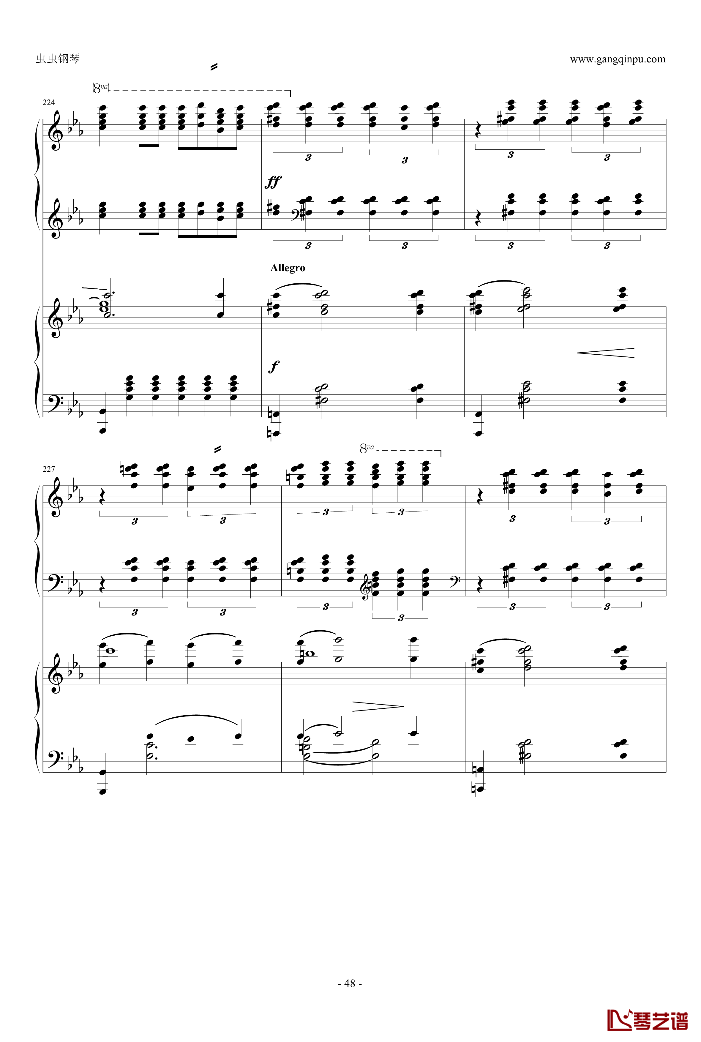 c小调第2钢琴协奏曲钢琴谱-拉赫马尼若夫48