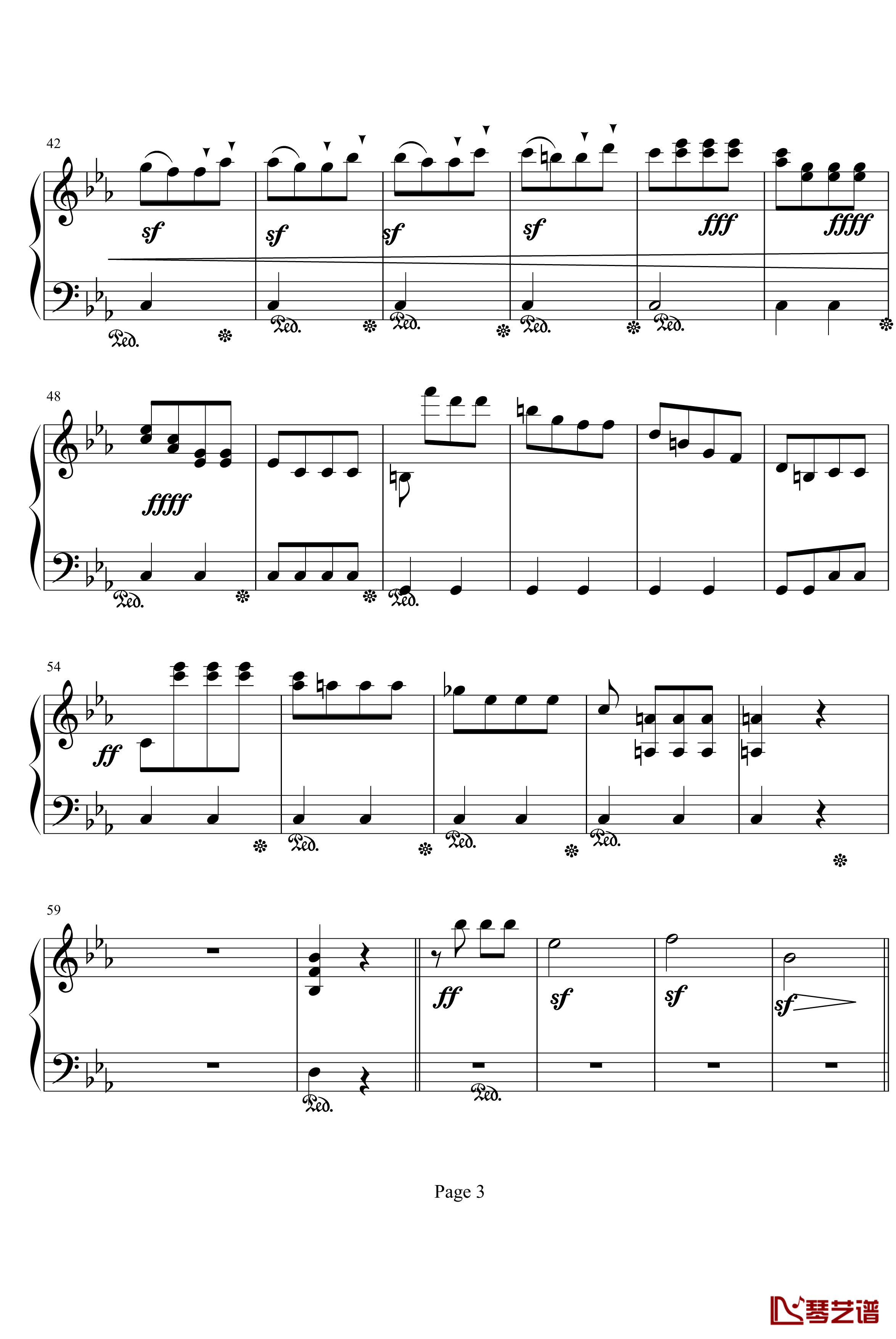 命运第一乐章钢琴独奏钢琴谱-Symphony Fate .No.1-贝多芬-beethoven3