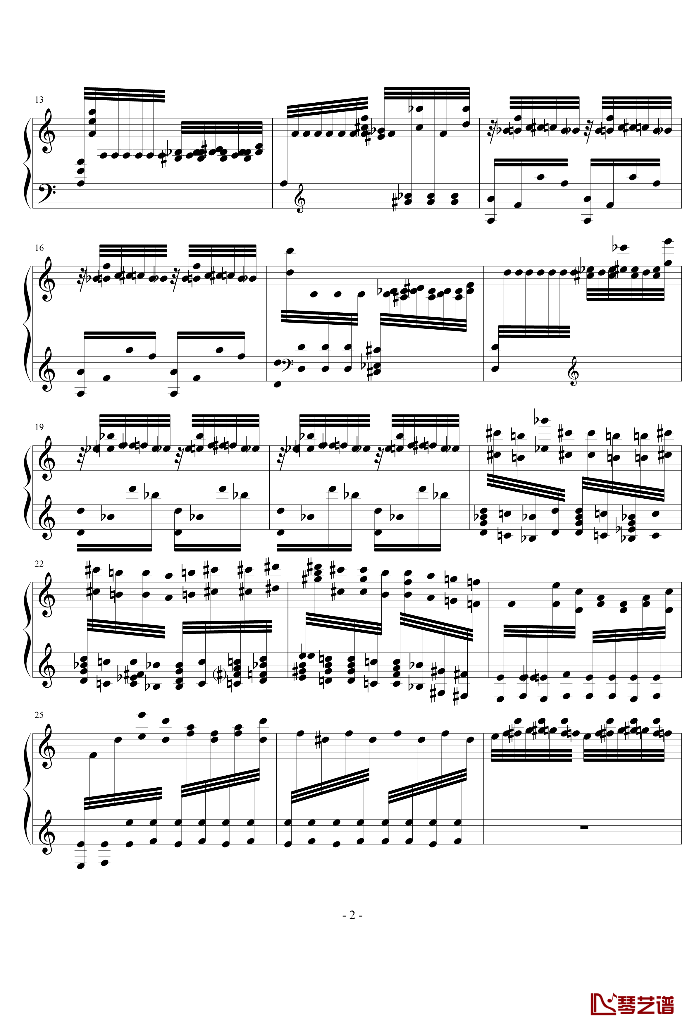 野蜂飞舞钢琴谱-齐夫拉版-世界名曲2