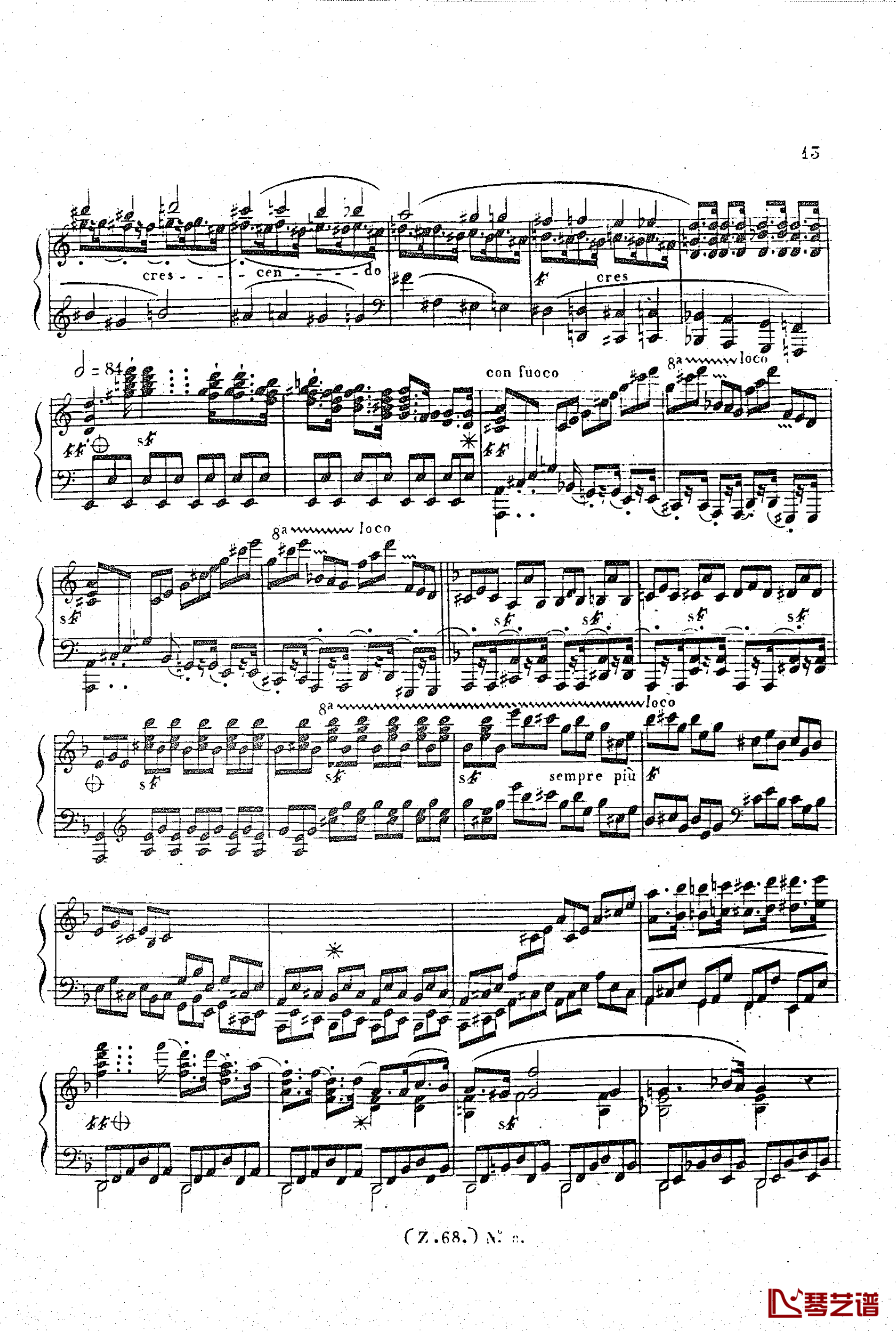  d小调第六钢琴奏鸣曲 Op.124钢琴谱-车尔尼-Czerny14