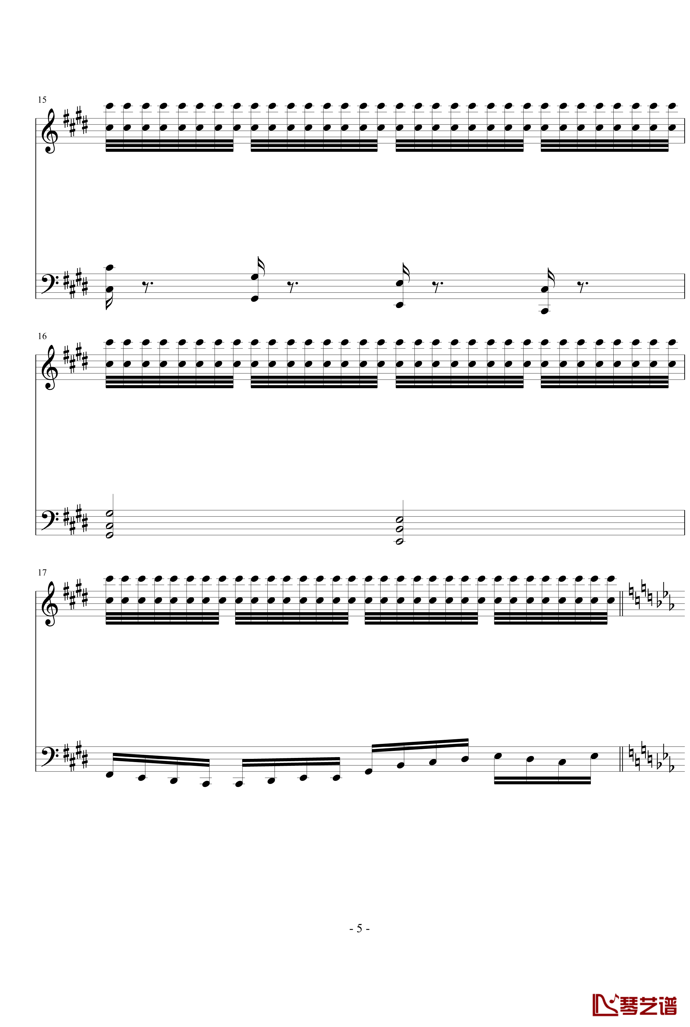 雨滴钢琴谱-练习曲-chrision5
