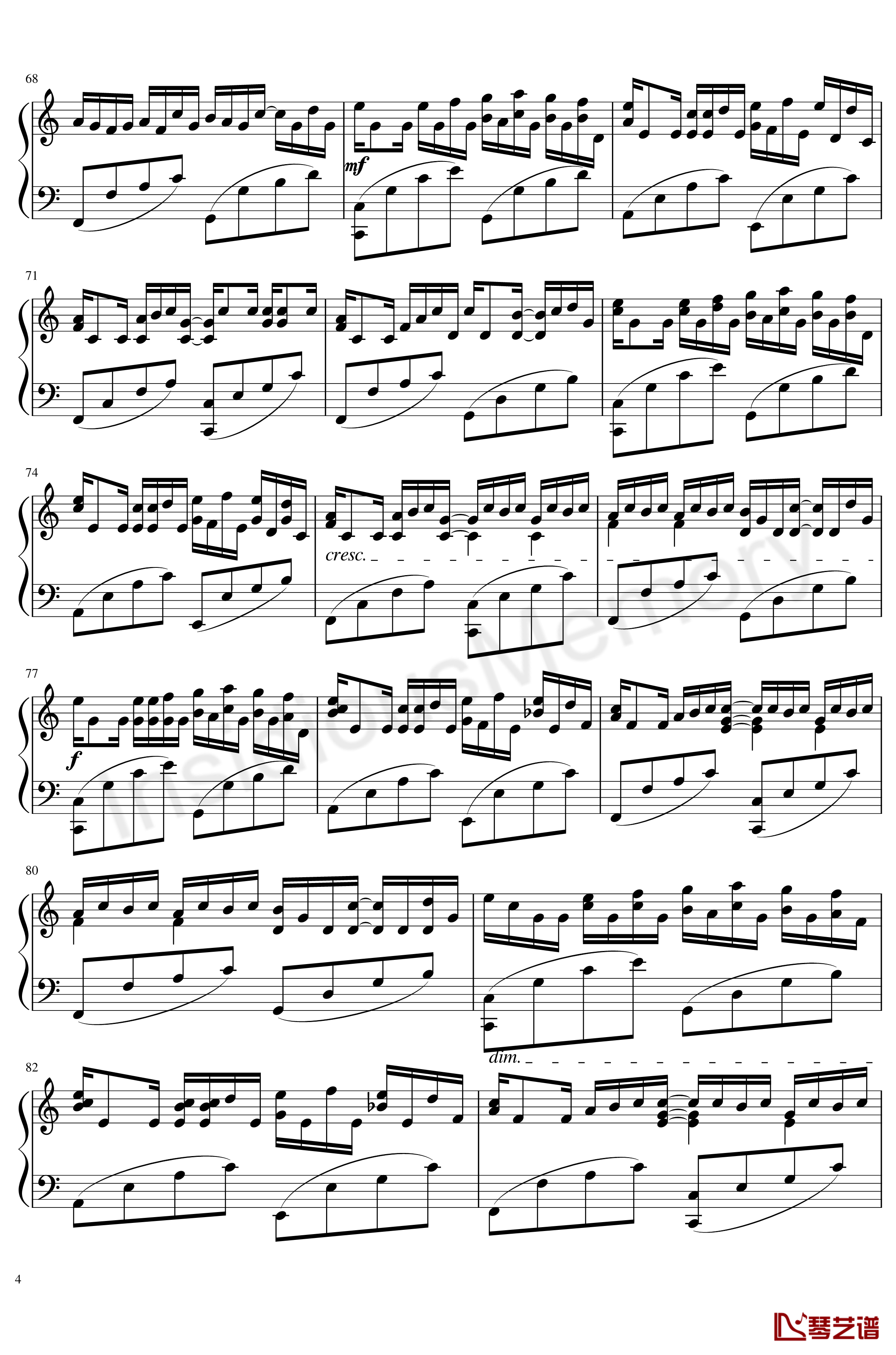 卡农变奏曲钢琴谱-Variations on the Canon-帕赫贝尔-Pachelbel4