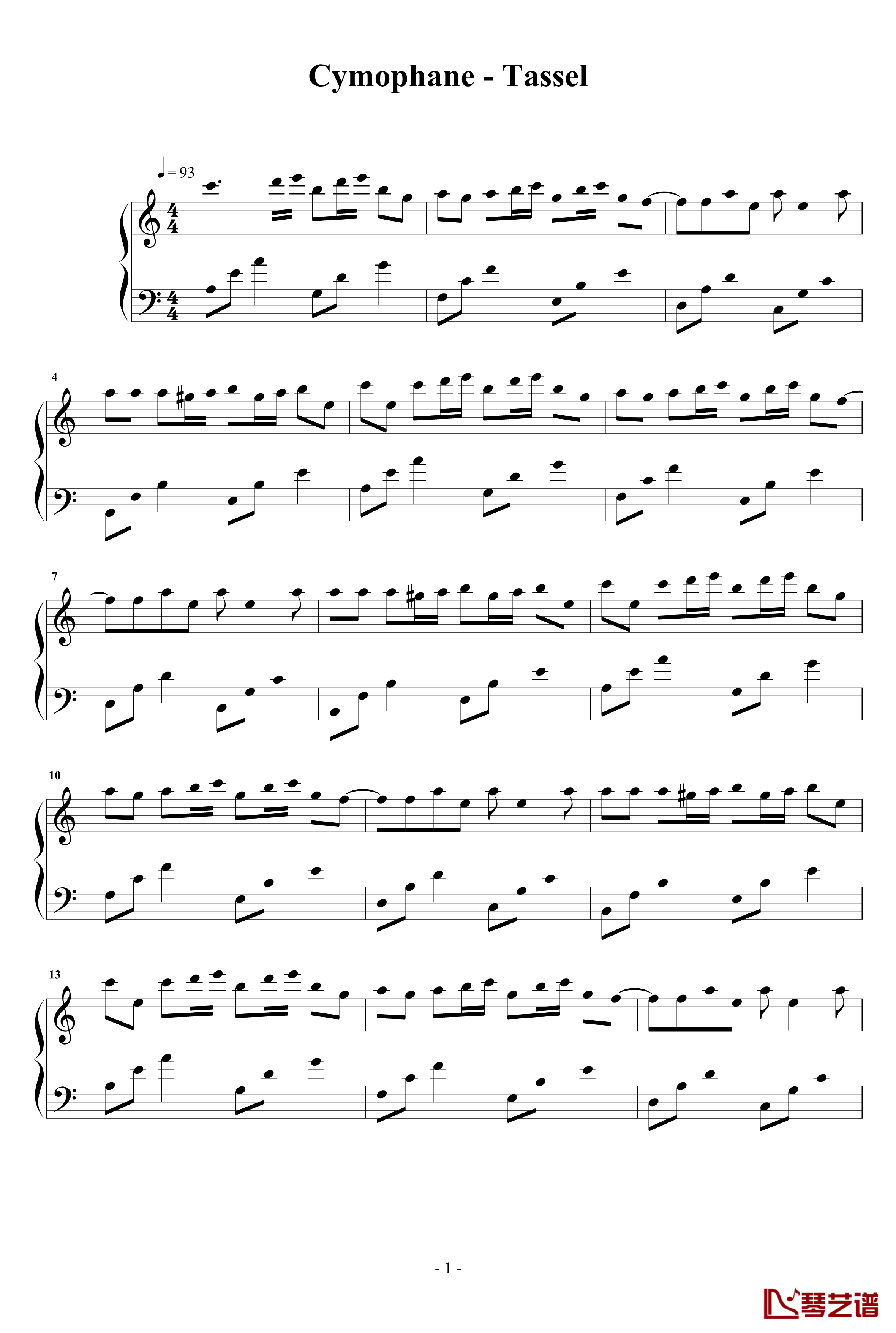 Cymophane钢琴谱-Tassel-Cymophane1
