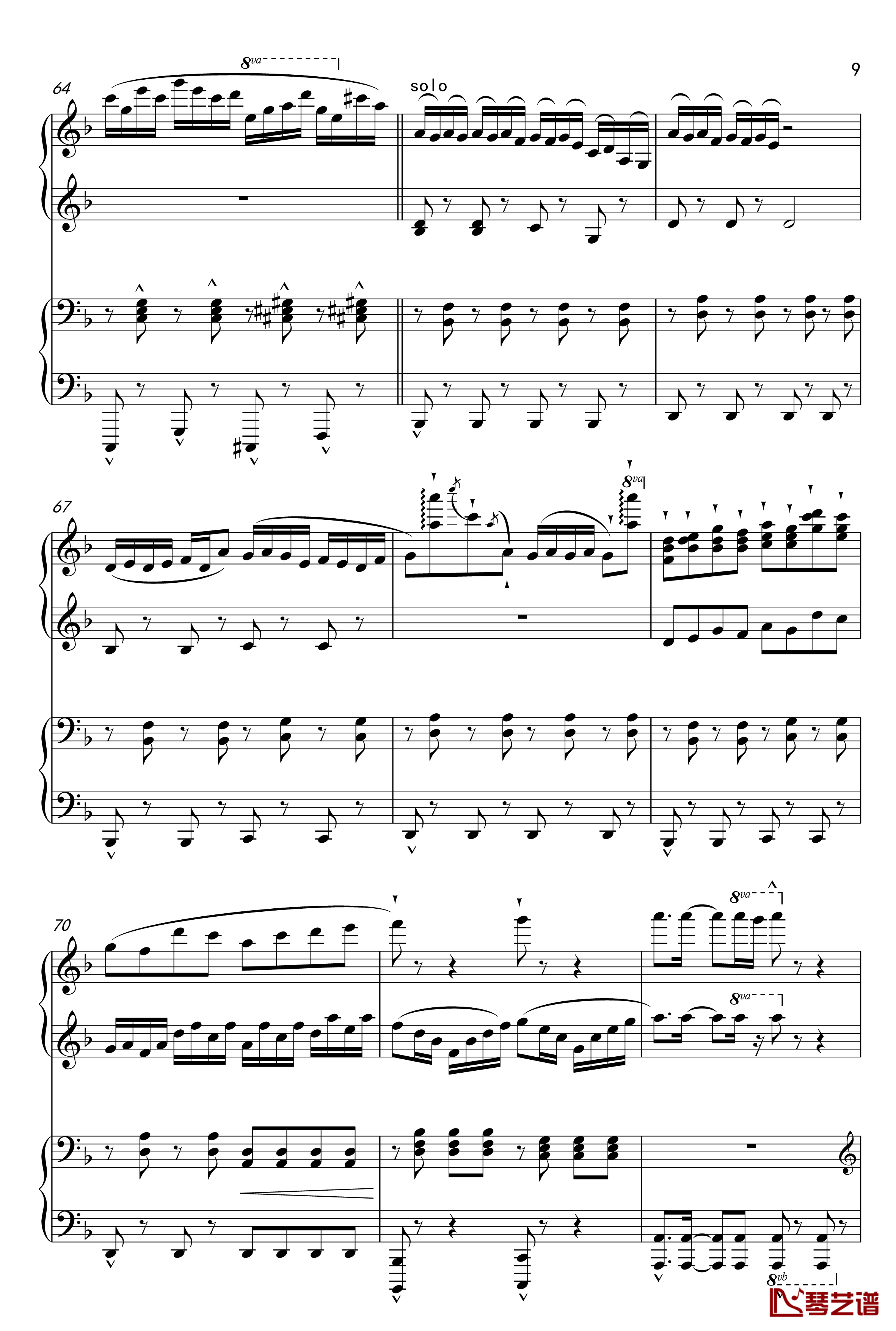 千本桜钢琴谱-Piano Duet by Richam.Yin-初音未来9