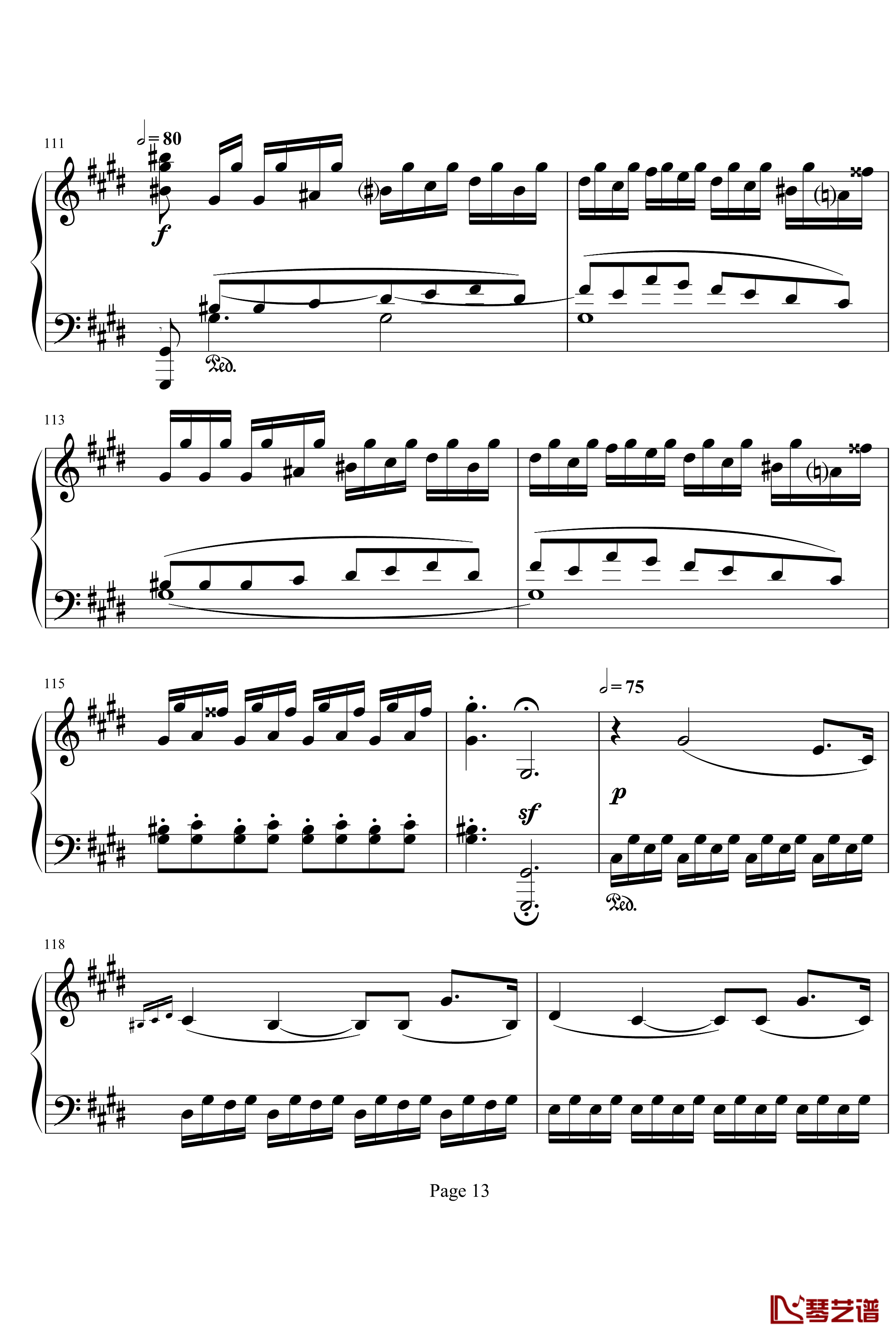 月光第三乐章钢琴谱-贝多芬13