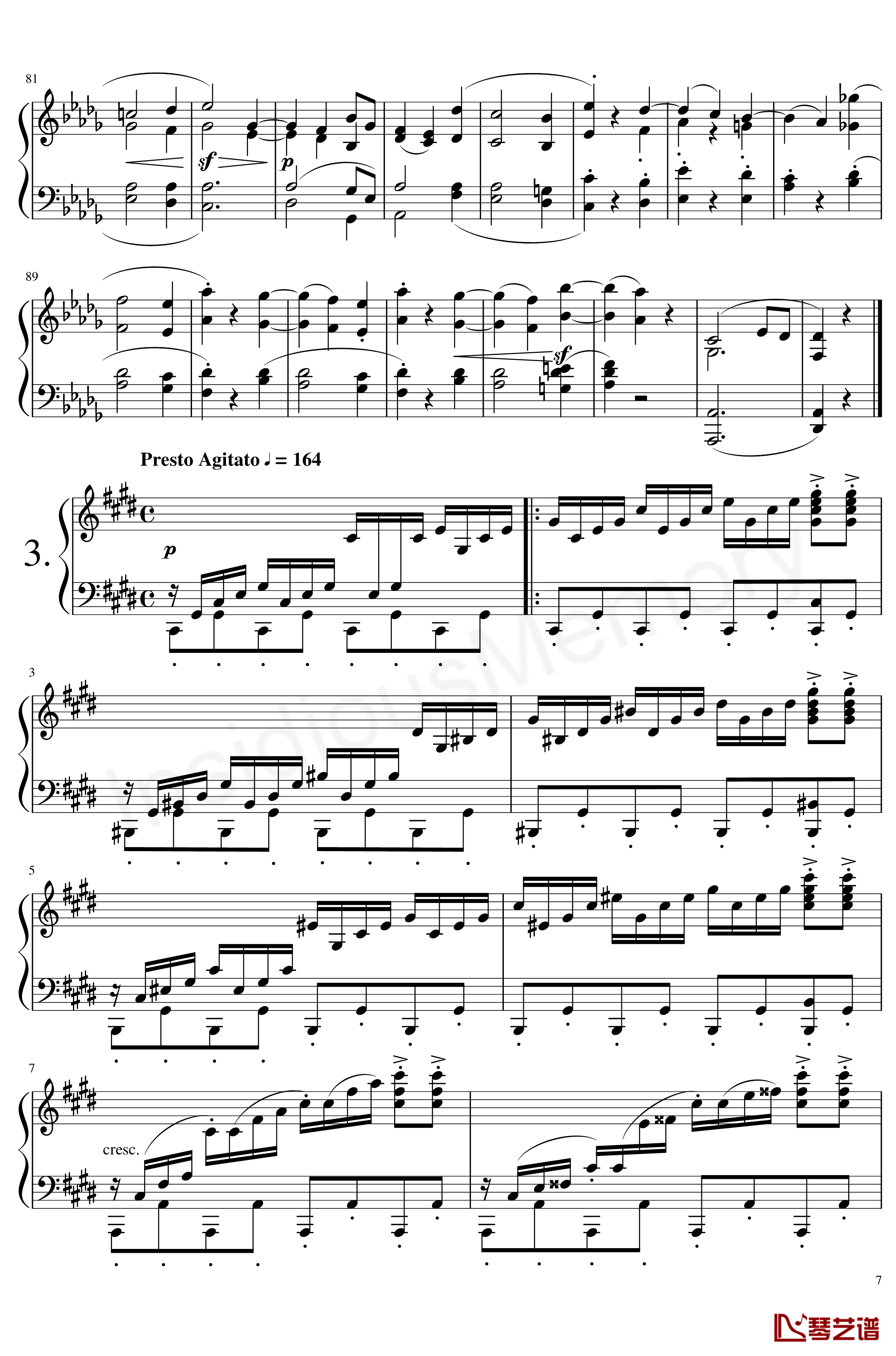 月光奏鸣曲钢琴谱-贝多芬-beethoven7
