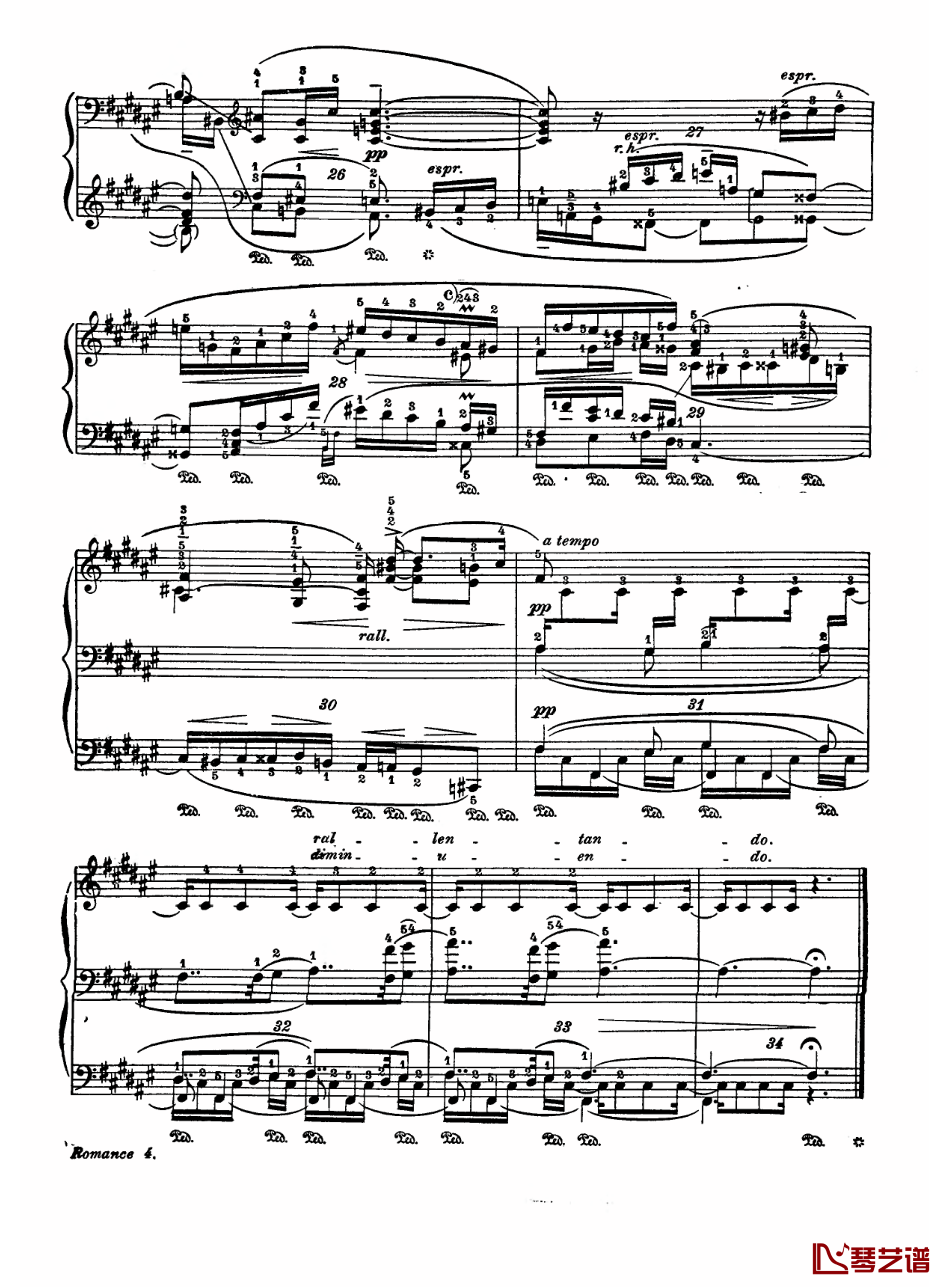 升F大调浪漫曲Op.28  No.2钢琴谱-舒曼4