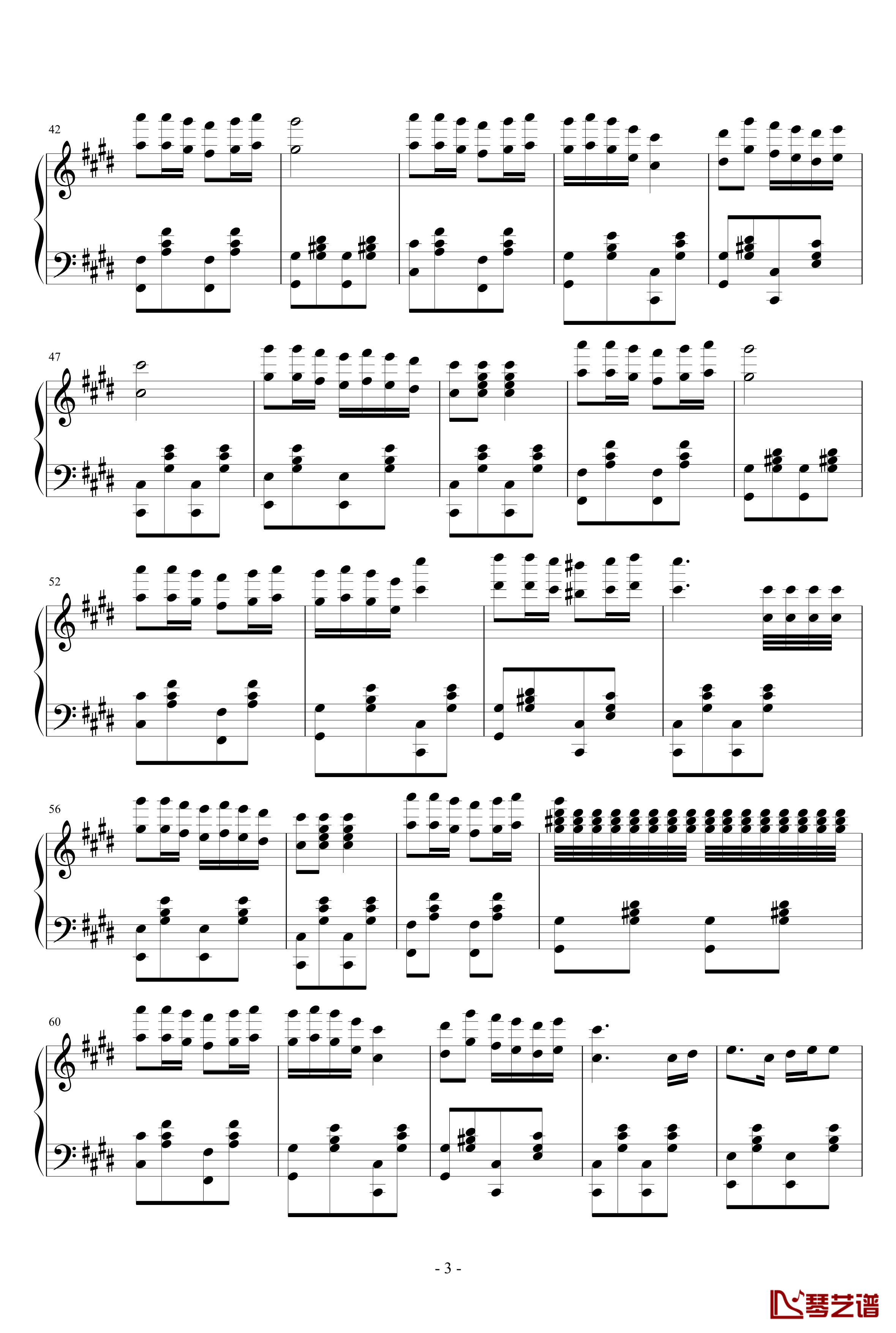 火花钢琴谱-高耀太3