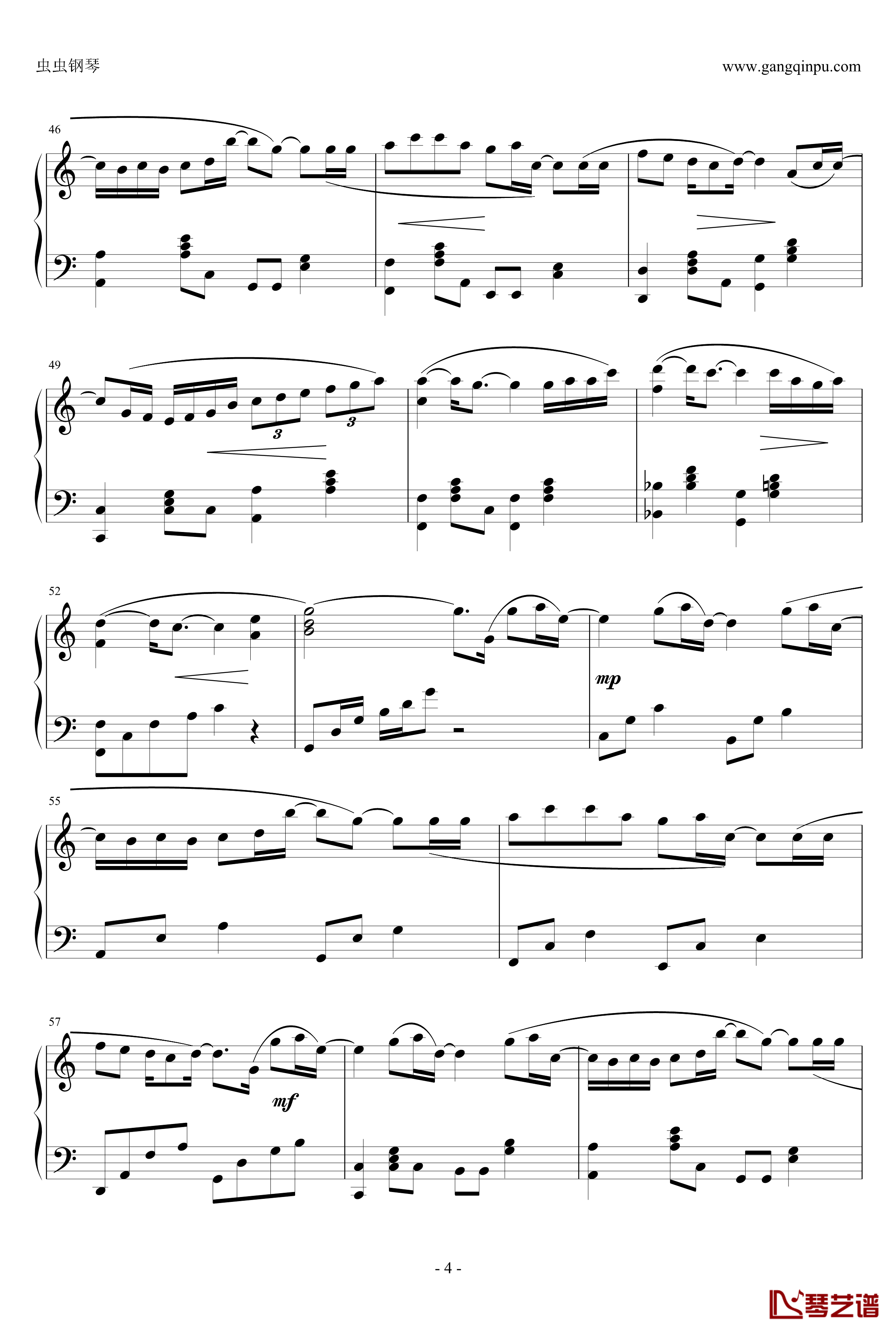 地球上最浪漫的一首歌钢琴谱-黄鸿升小鬼4