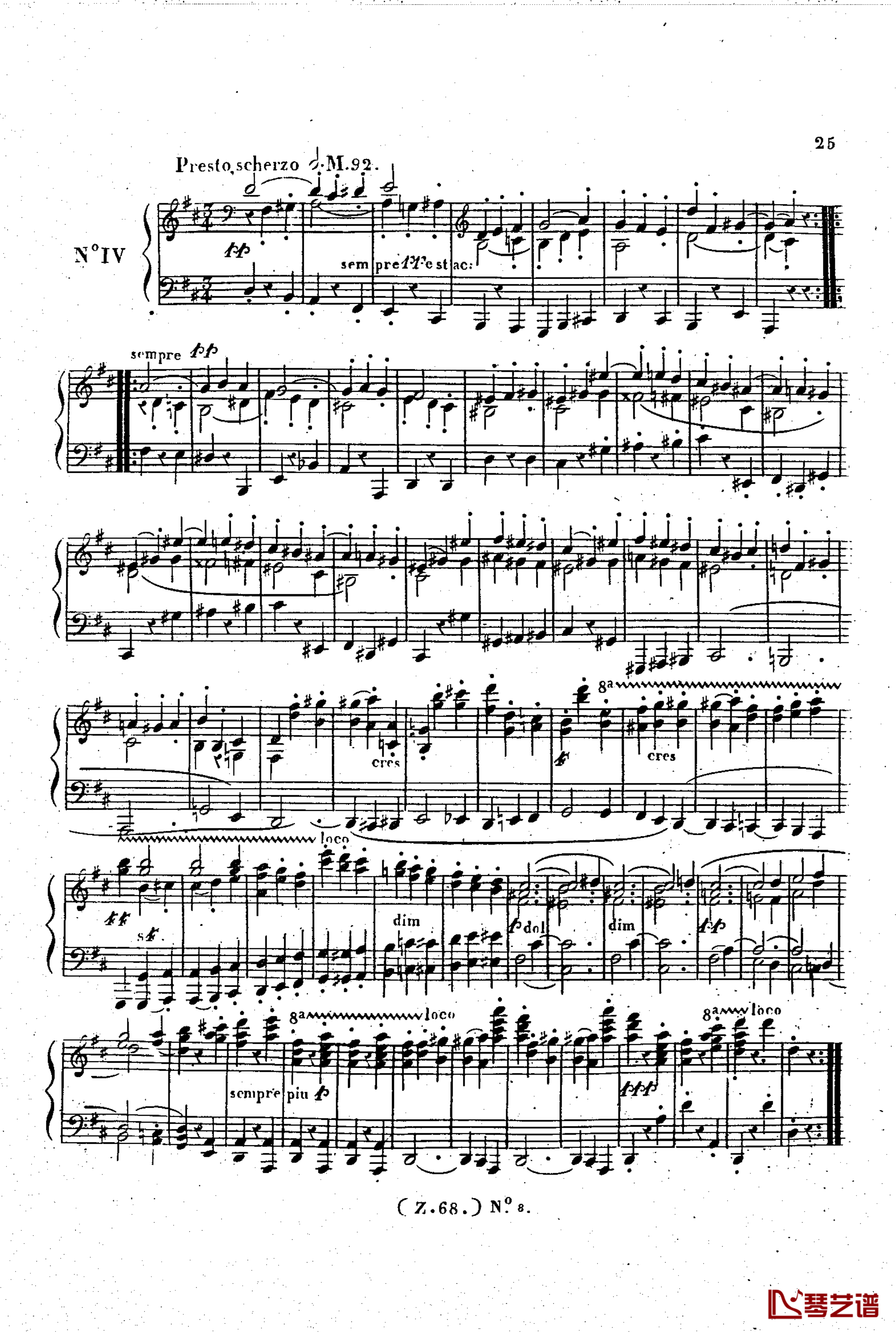  d小调第六钢琴奏鸣曲 Op.124钢琴谱-车尔尼-Czerny26