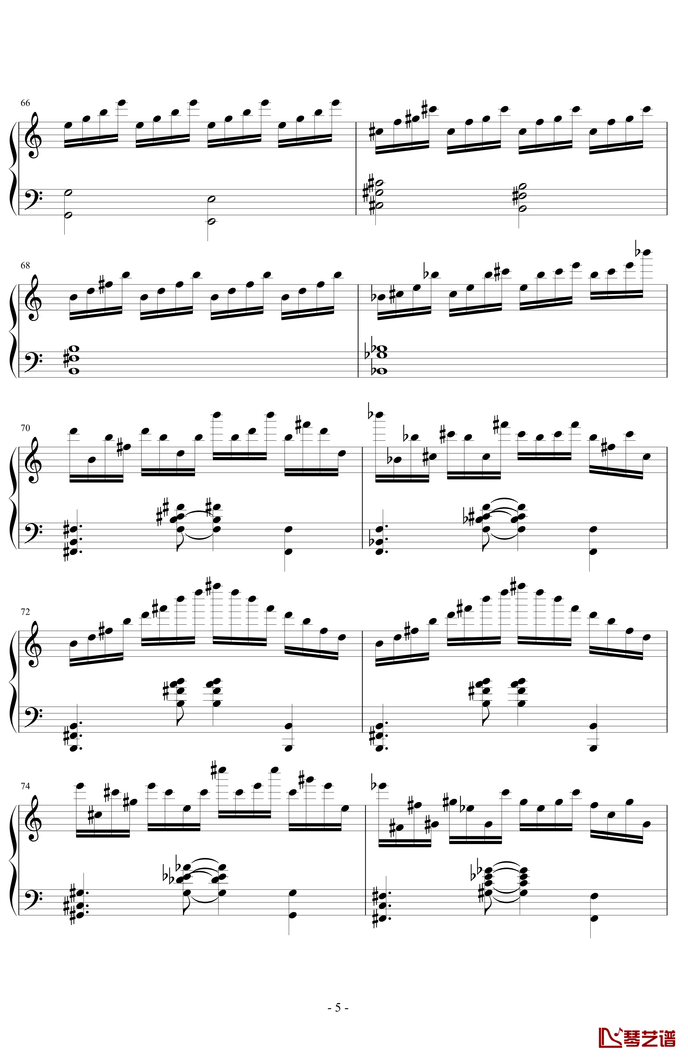 悲怆第三乐章钢琴谱-贝多芬5