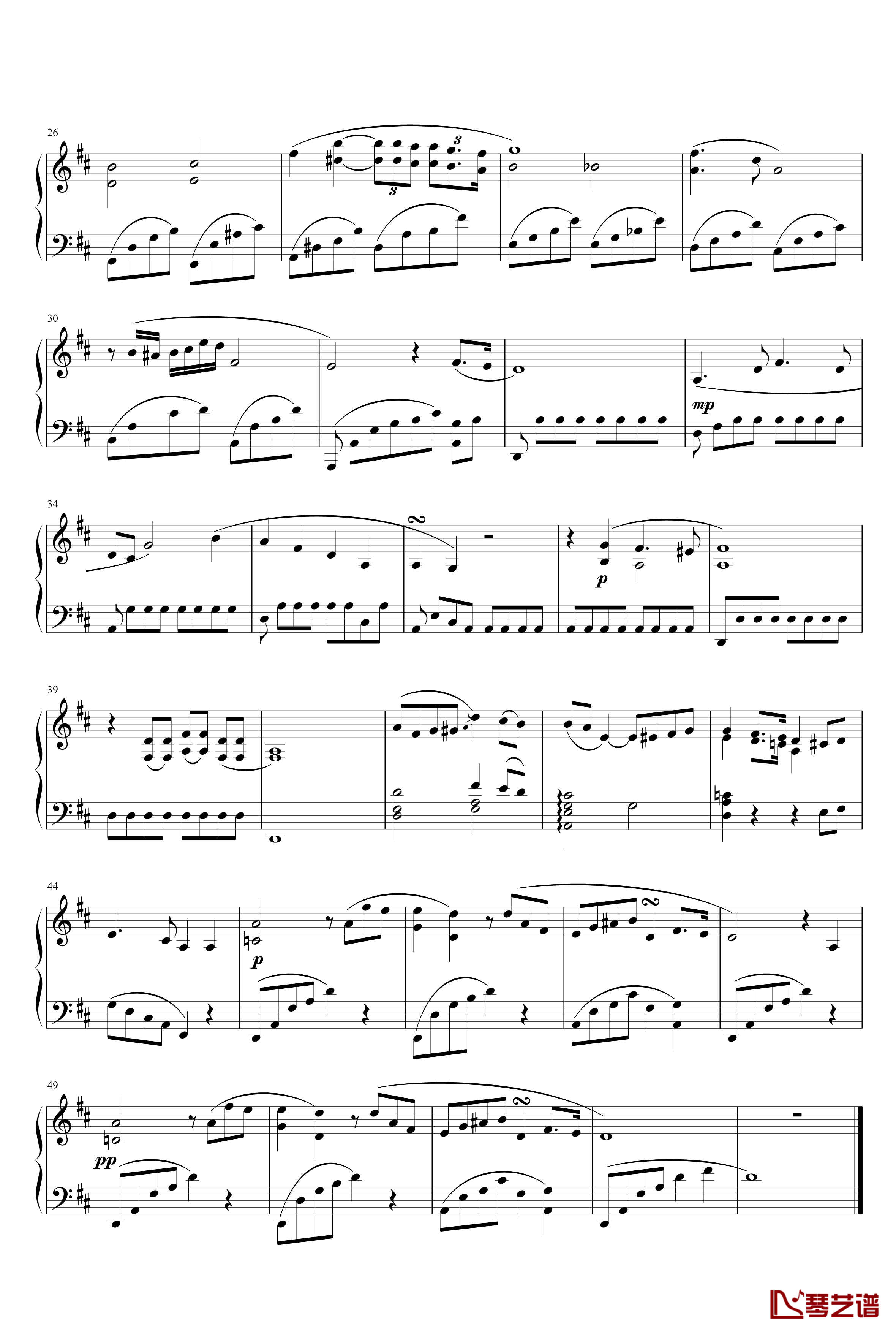 D大调奏鸣曲钢琴谱-乐之琴6