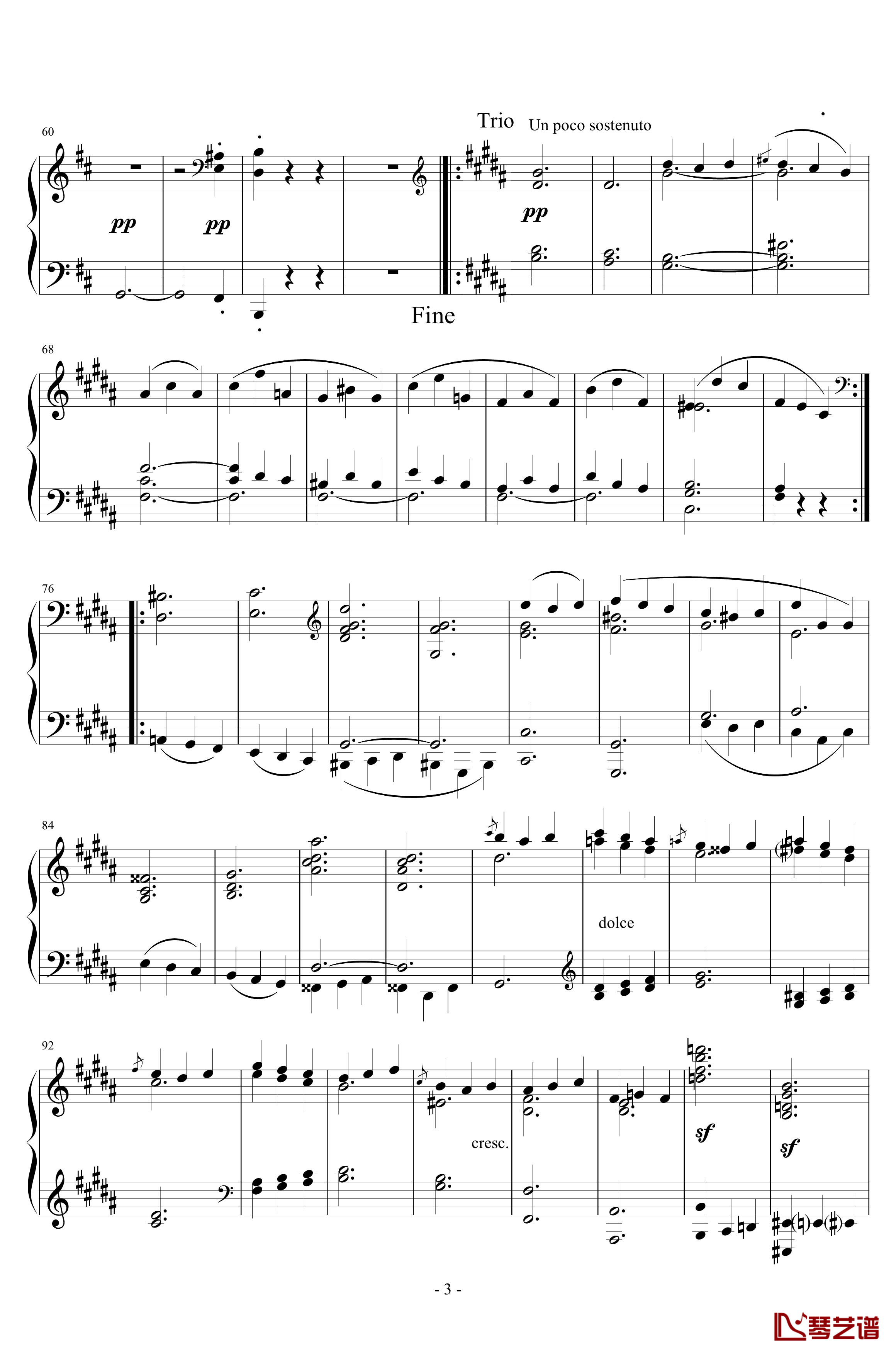 b小调第九钢琴奏鸣曲钢琴谱-Op.145第二乐章-谐谑曲-车尔尼-Czerny3