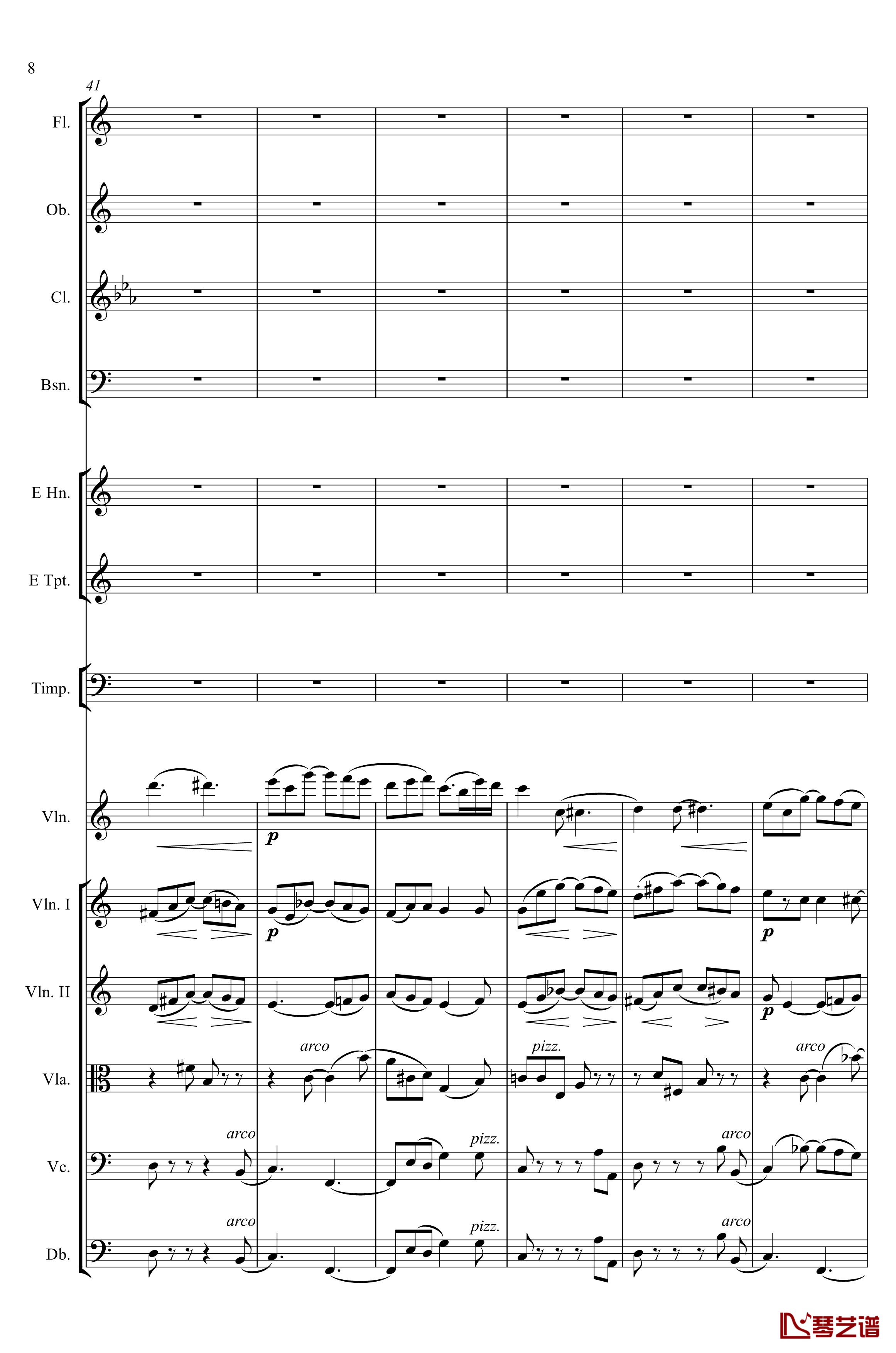 e小调小提琴协奏曲Op.64钢琴谱-第二乐章-Felix Mendelssohn8