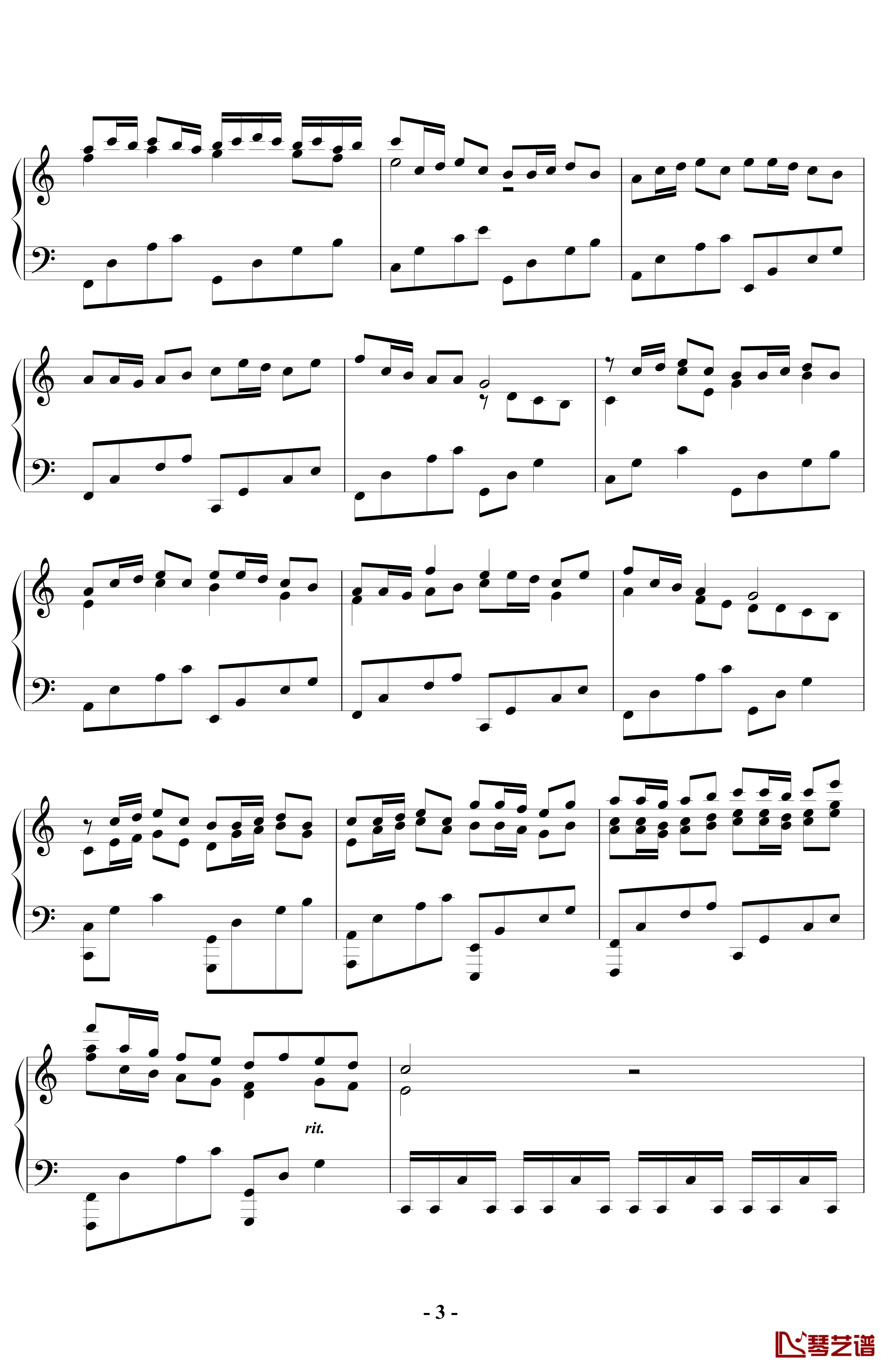 卡农钢琴谱-钢琴摇滚标准版-帕赫贝尔-Pachelbel3