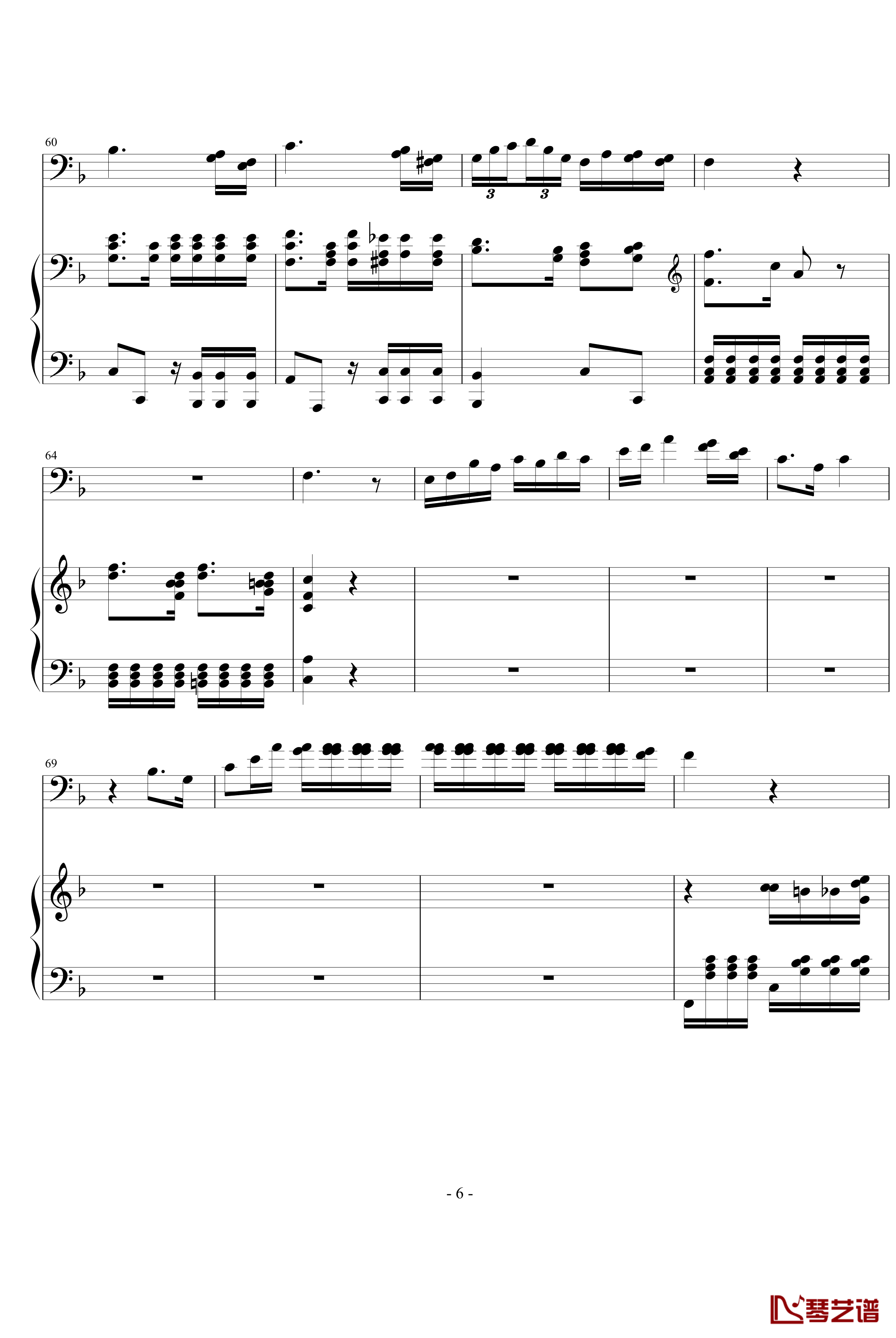 大提琴协奏曲钢琴谱-海顿6