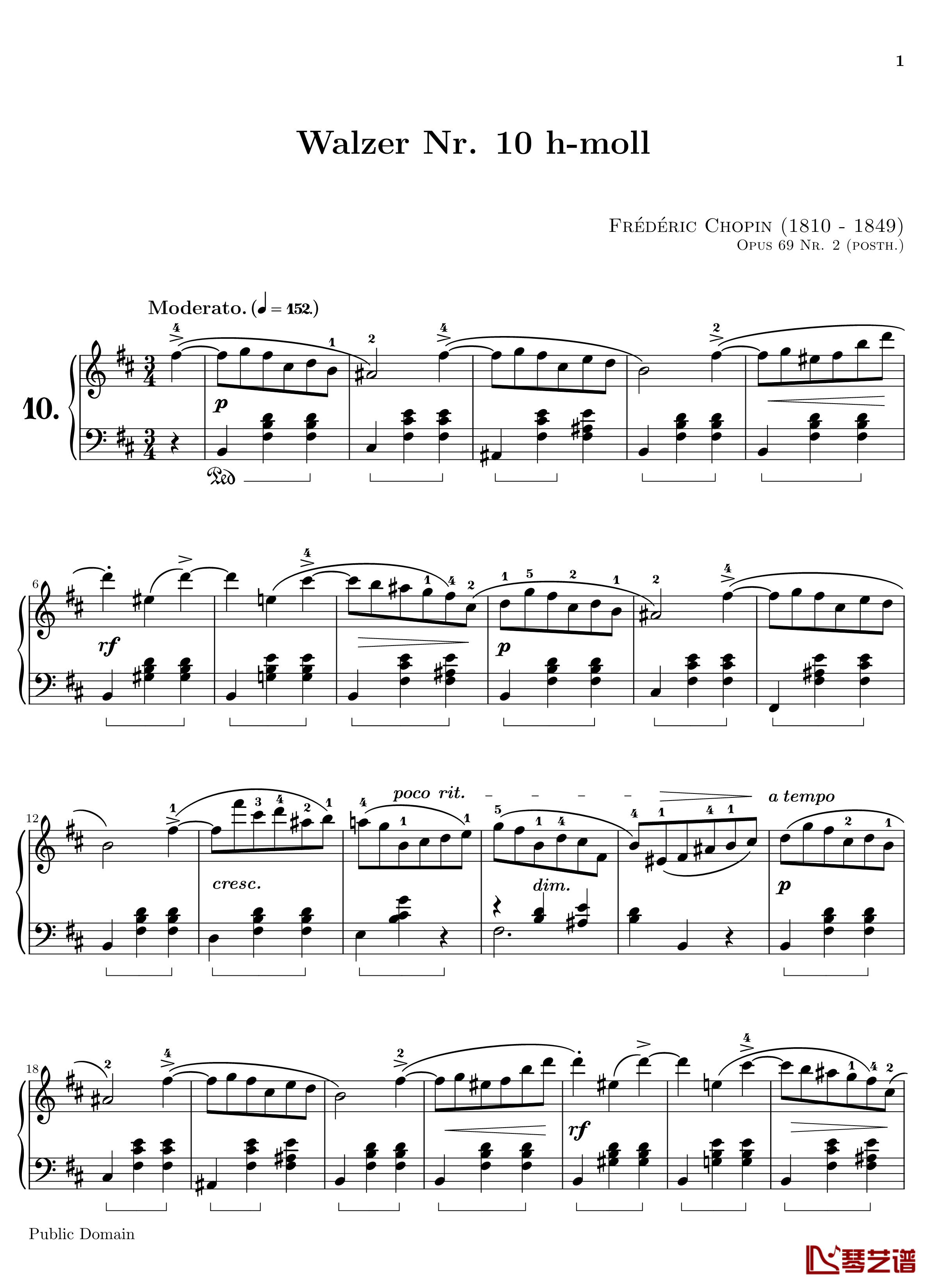 Waltz Op 69 N 2钢琴谱-肖邦圆舞曲-肖邦-chopin1
