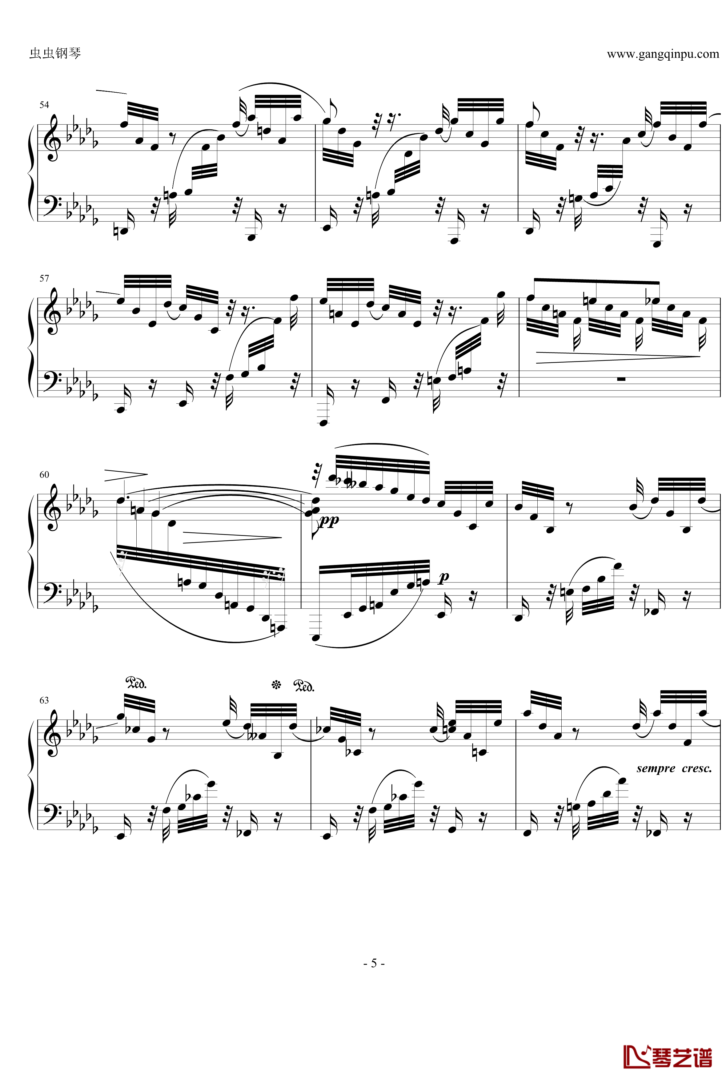 间奏曲钢琴谱Op.117 No.2-勃拉姆斯5