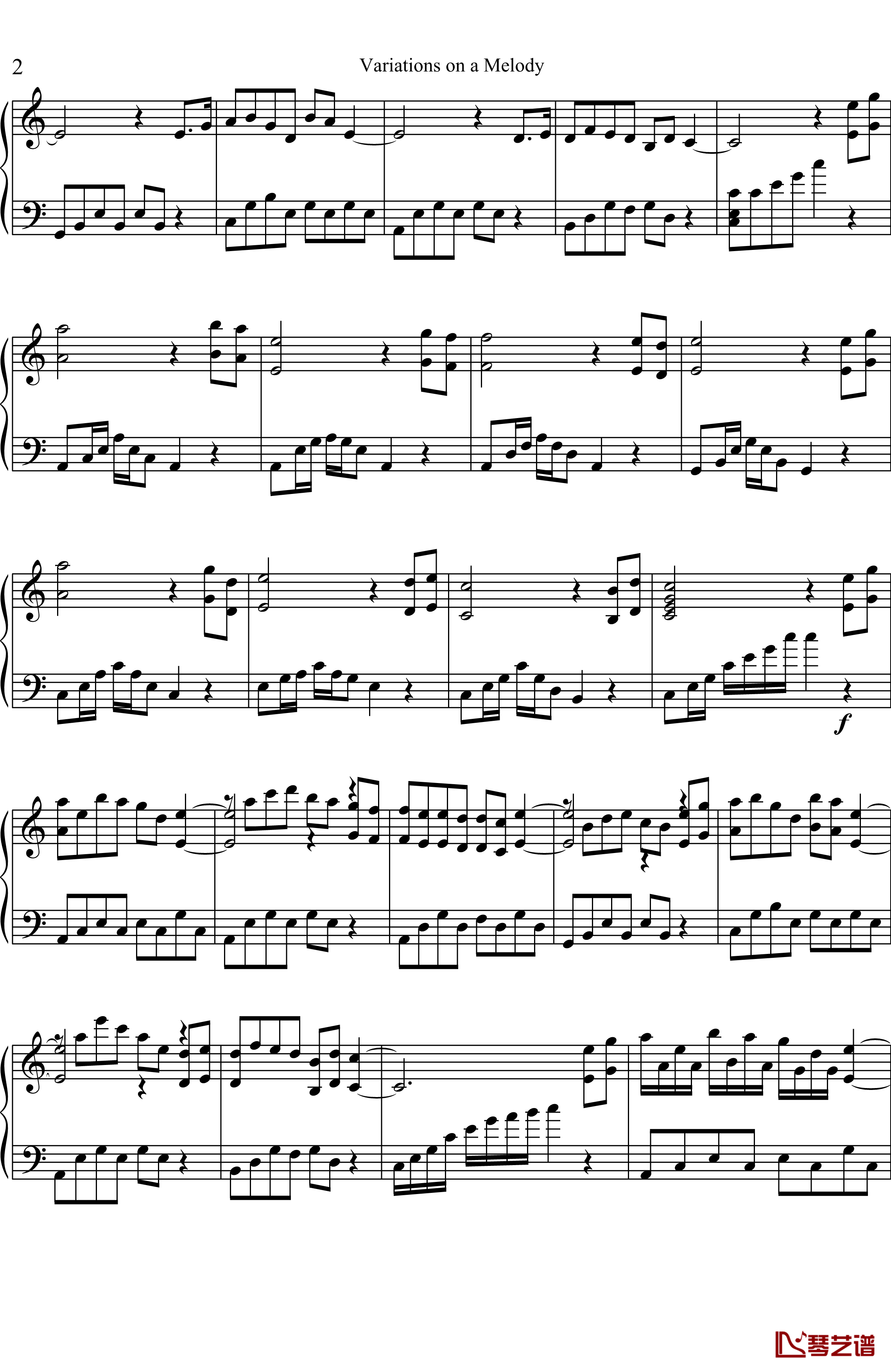 Variations on a Melody钢琴谱-Fatalmatrix2