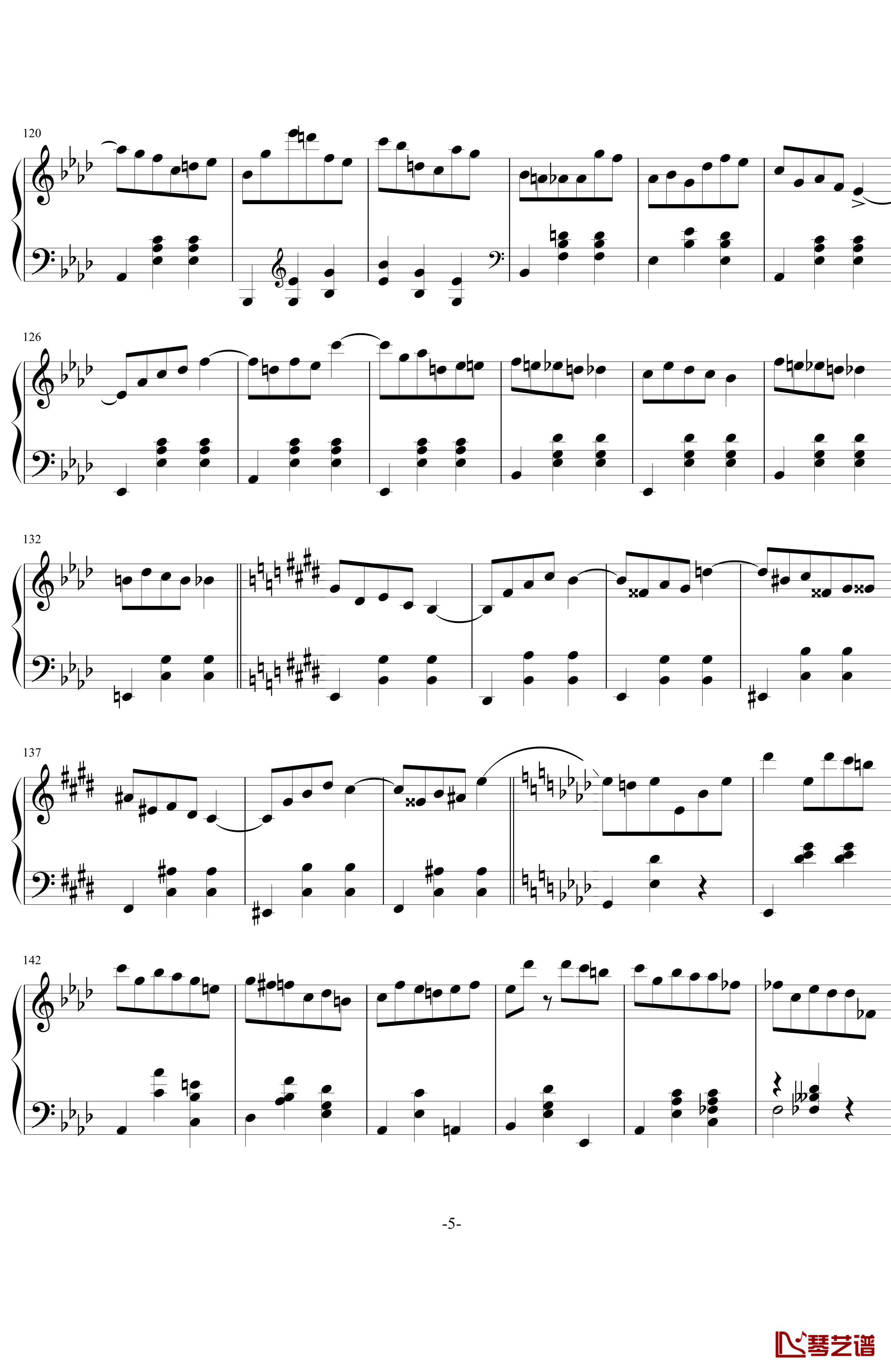 肖邦圆舞曲Op643钢琴谱-肖邦-chopin5