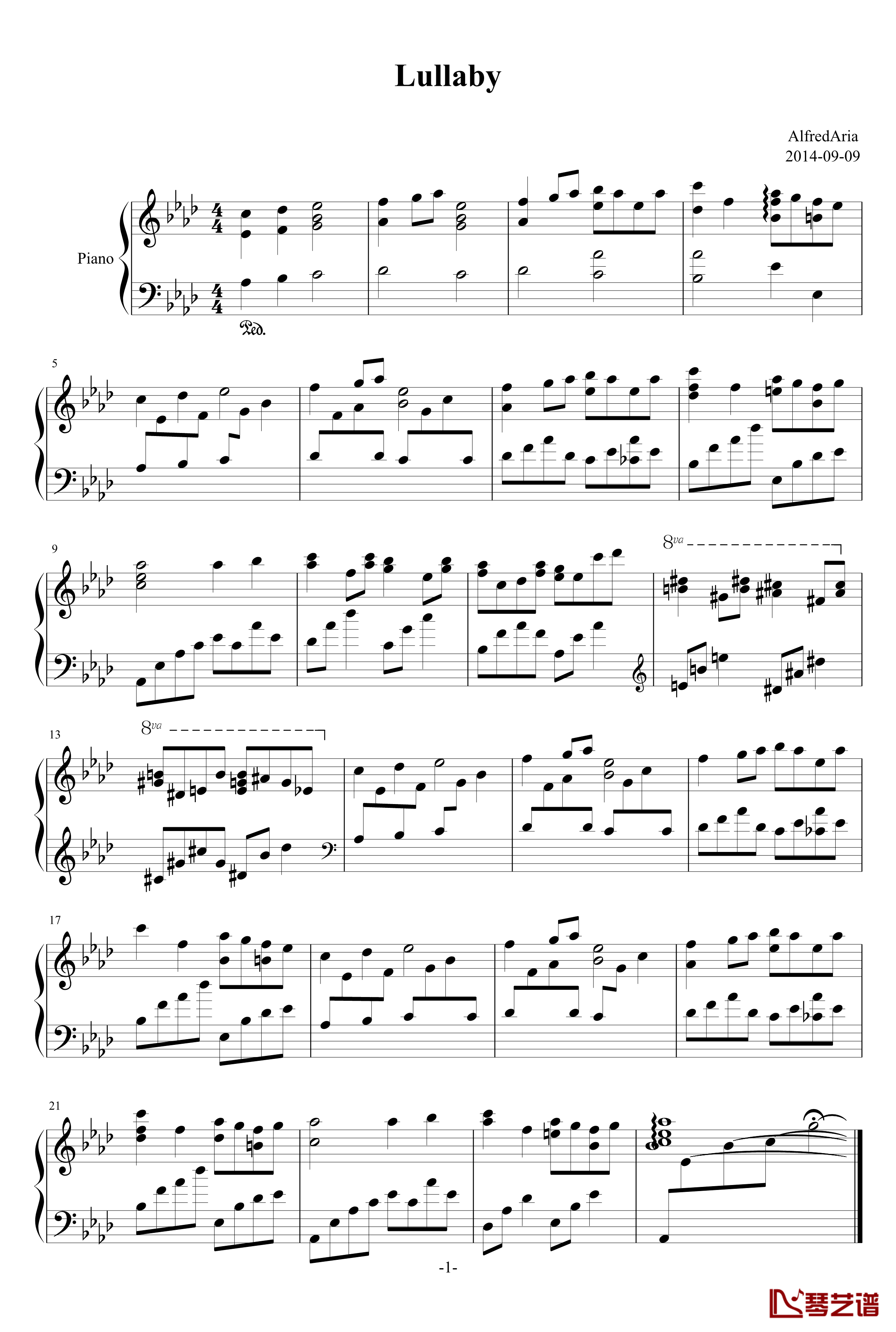 Lullaby钢琴谱-AlfredAria1