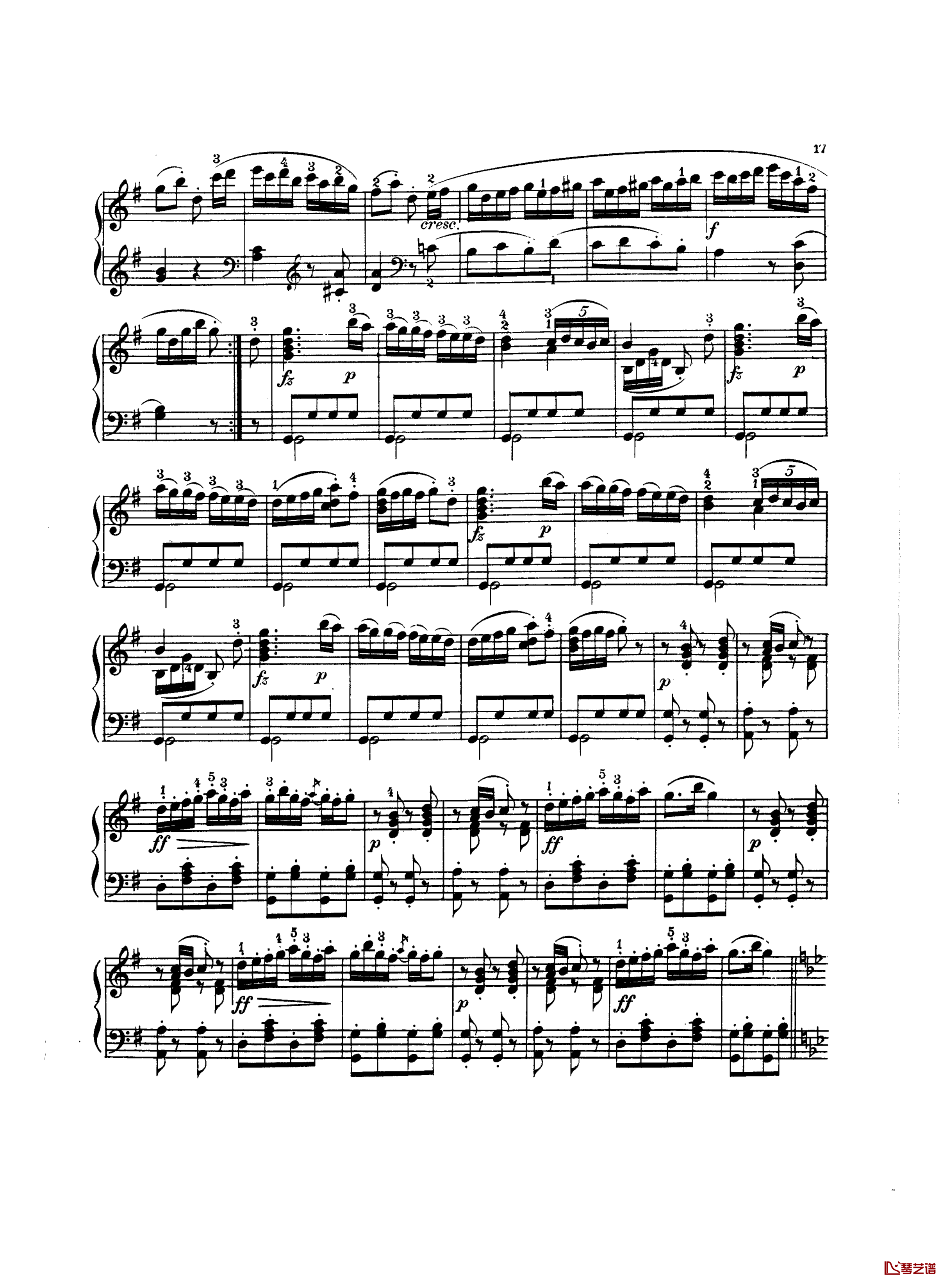 吉普赛回旋曲钢琴谱-带指法版-海顿2