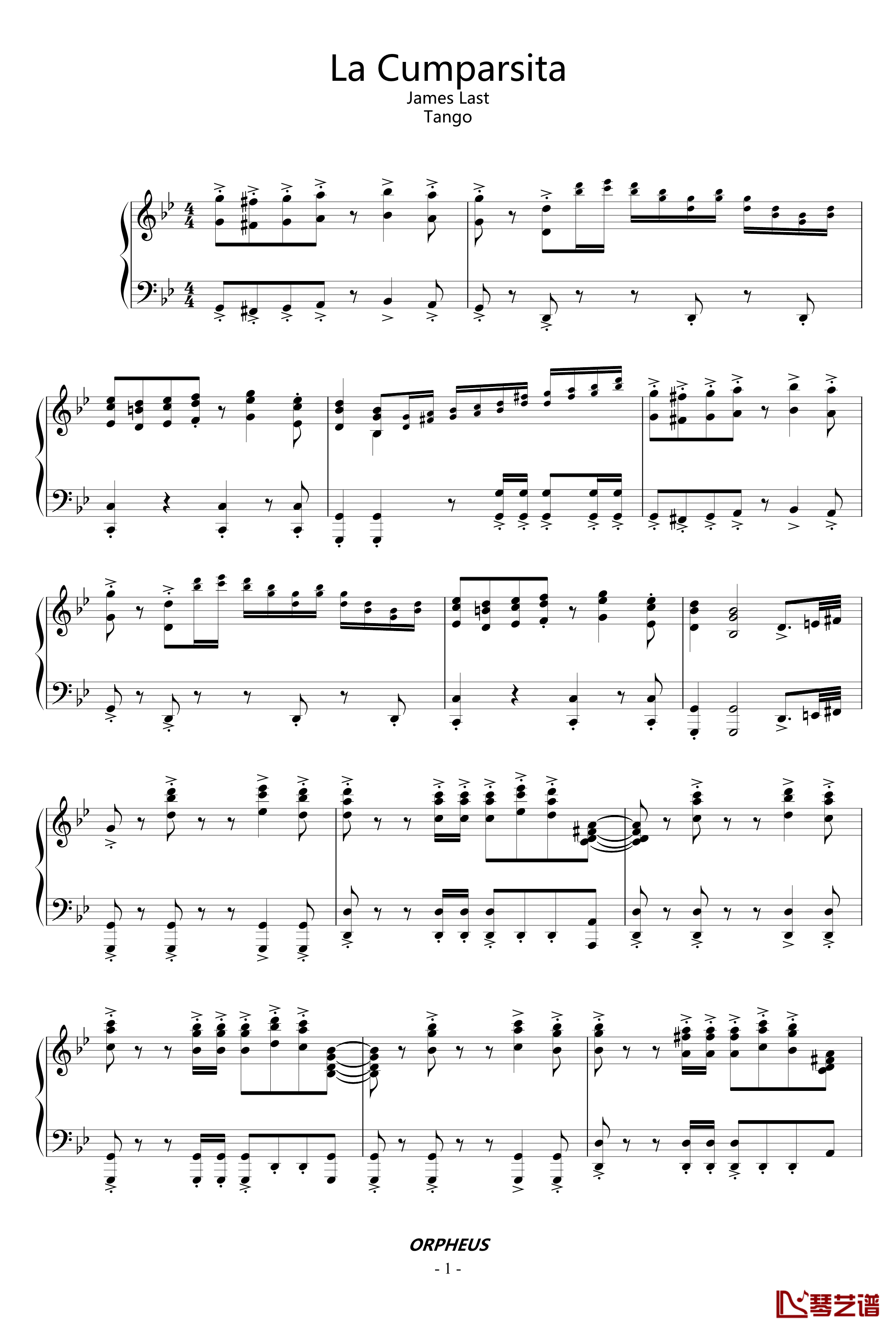 La Cumparsita钢琴谱-James Last1
