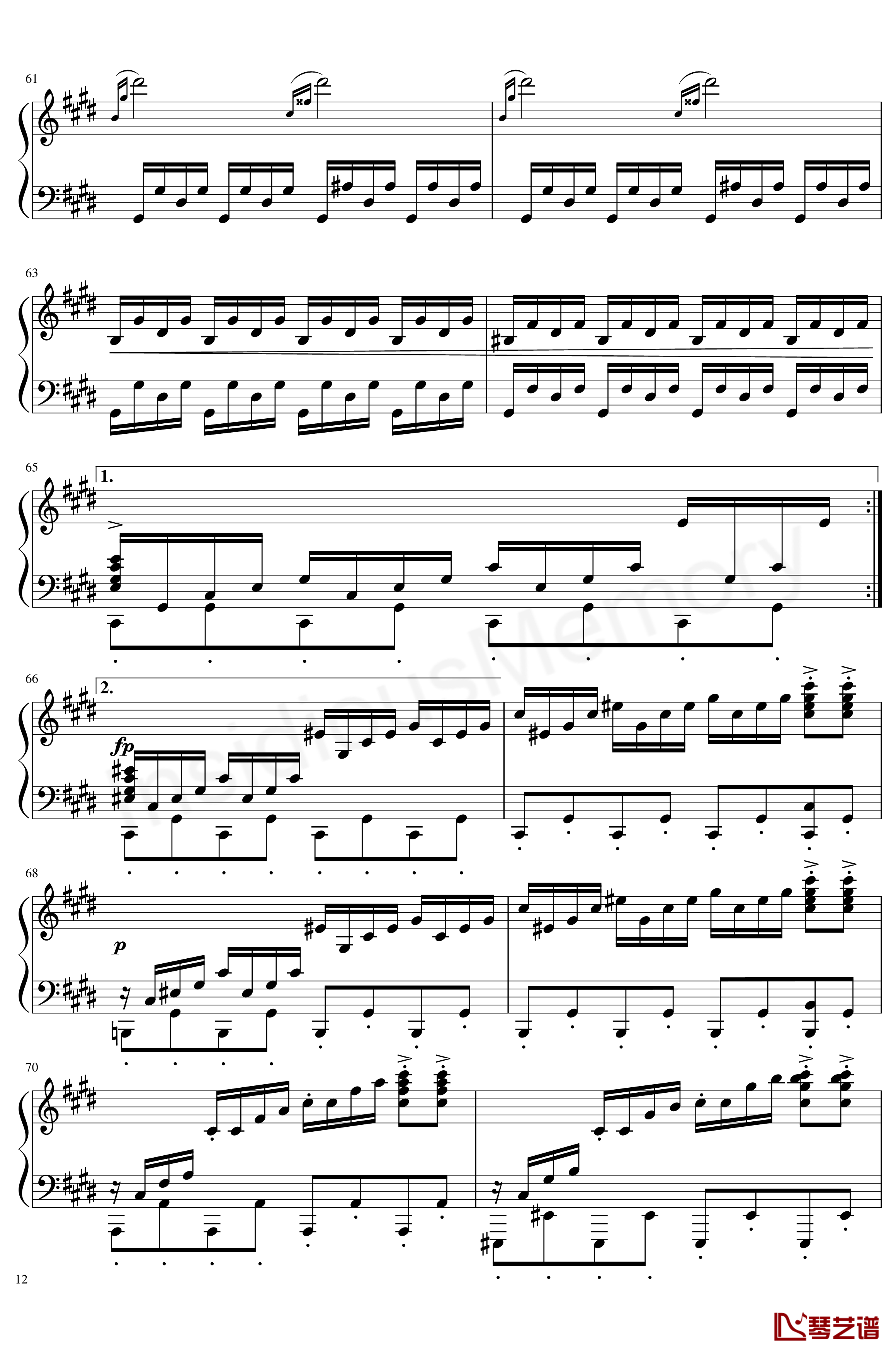月光奏鸣曲钢琴谱-贝多芬-beethoven12