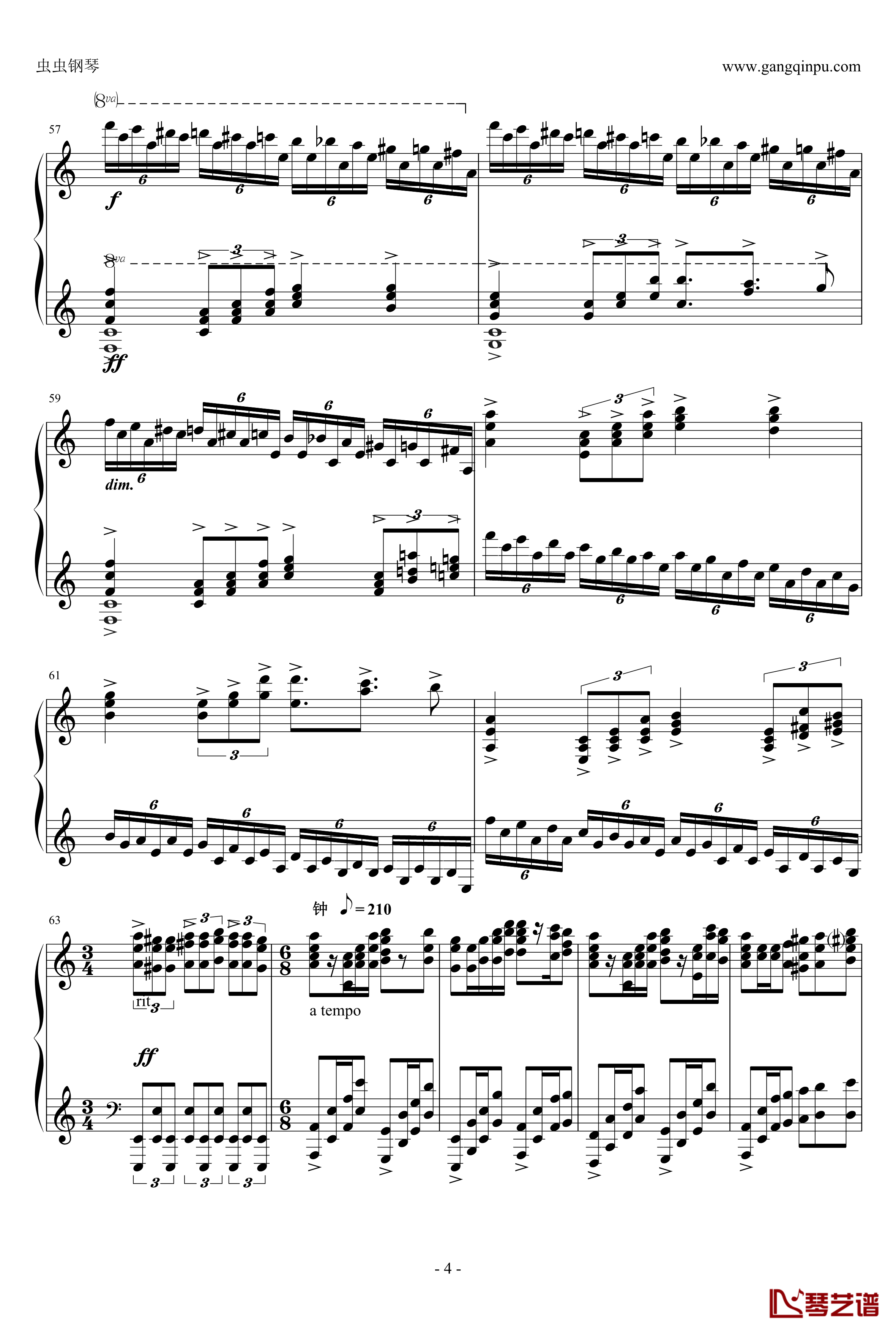 爱丽丝主题狂想曲钢琴谱-绝对的听觉冲击-贝多芬-beethoven4