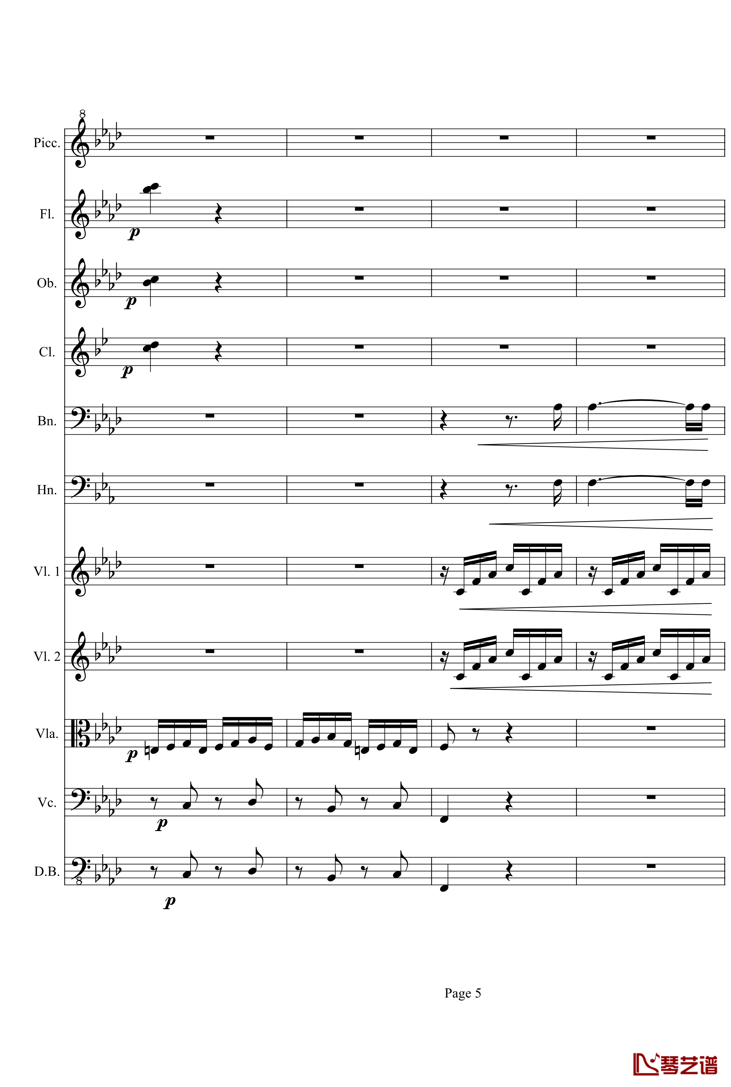 奏鸣曲之交响第23首Ⅲ钢琴谱--贝多芬-beethoven5