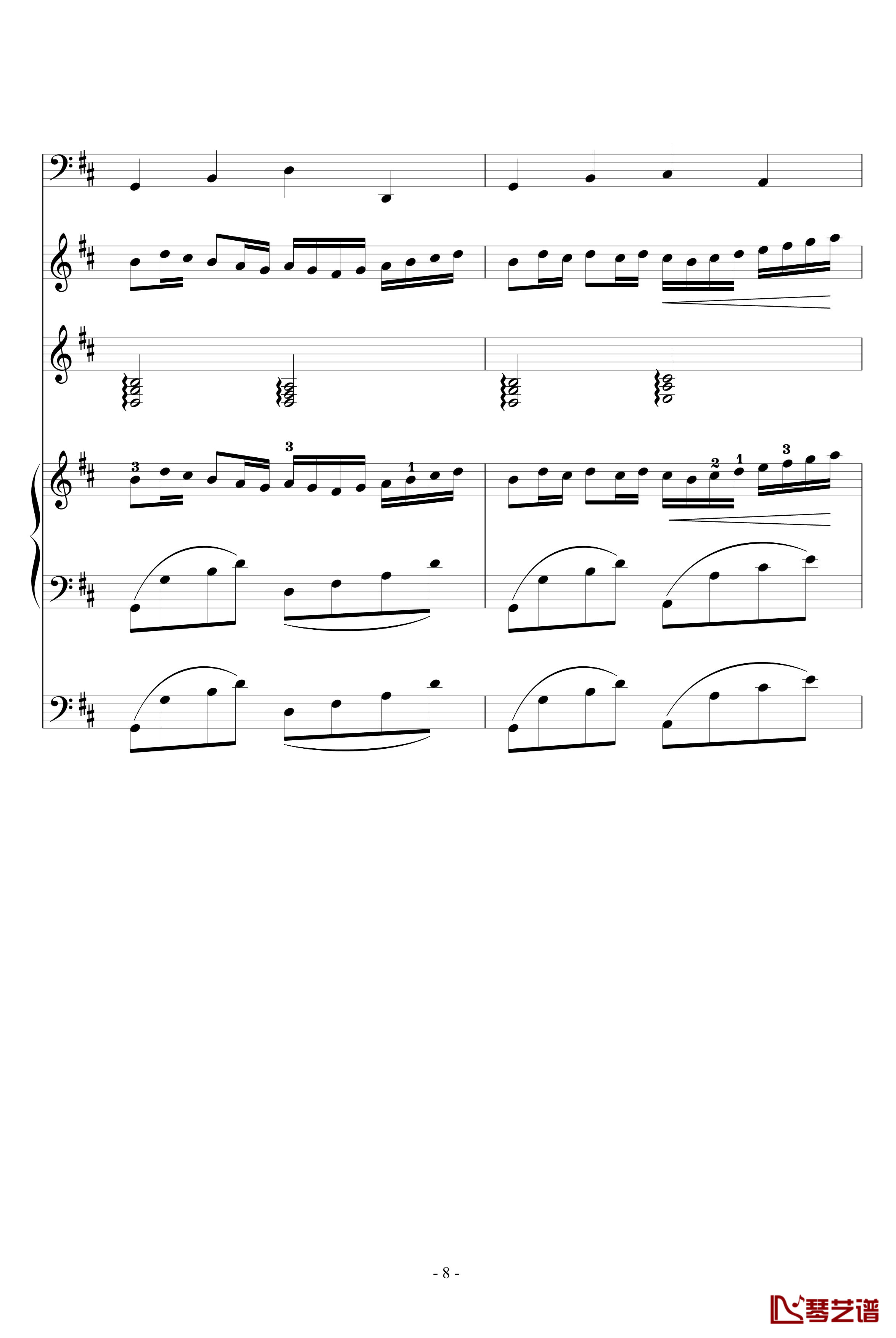 卡农钢琴谱-帕赫贝尔-Pachelbel8