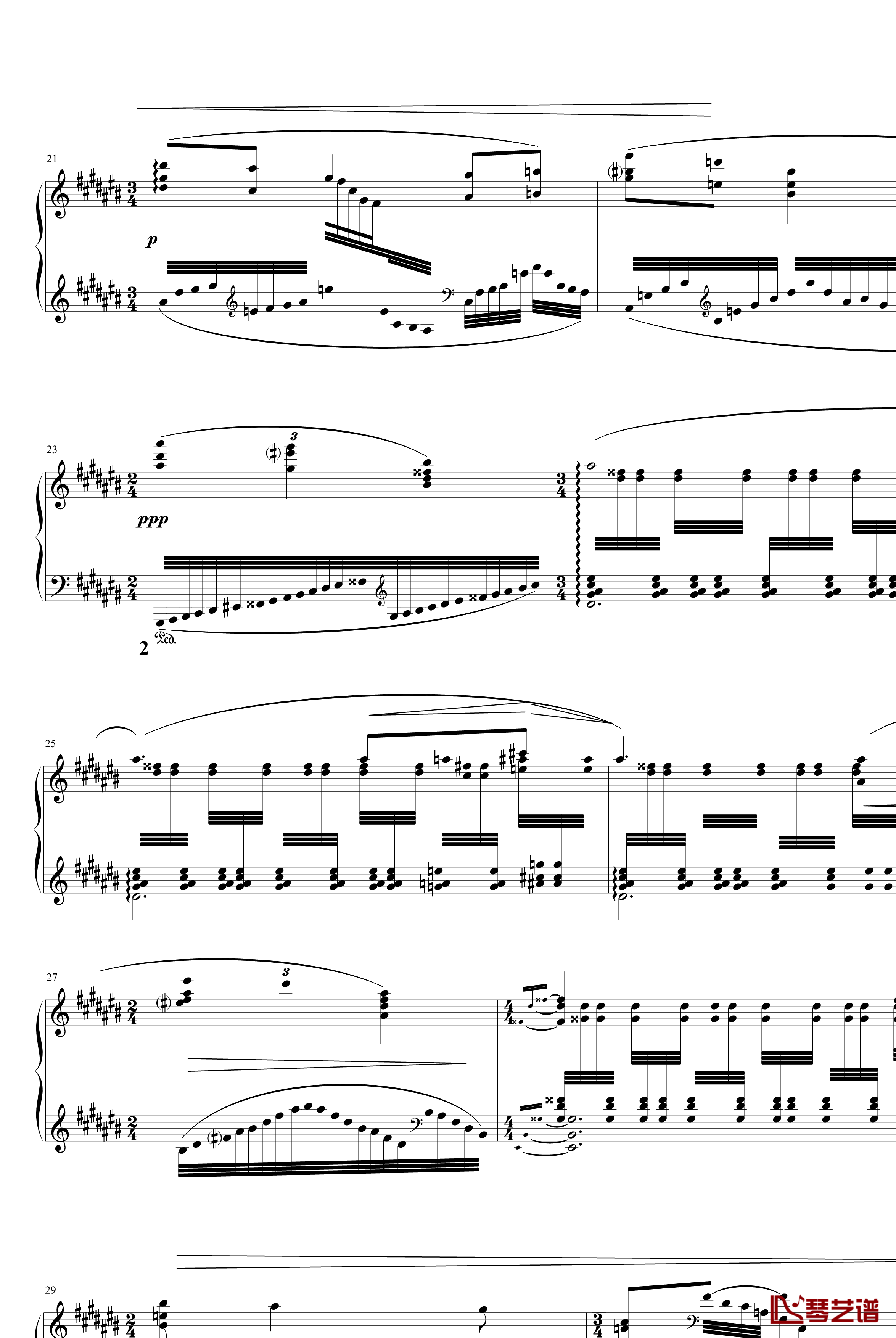 夜之幽灵组曲之水妖钢琴谱-拉威尔-Ravel3