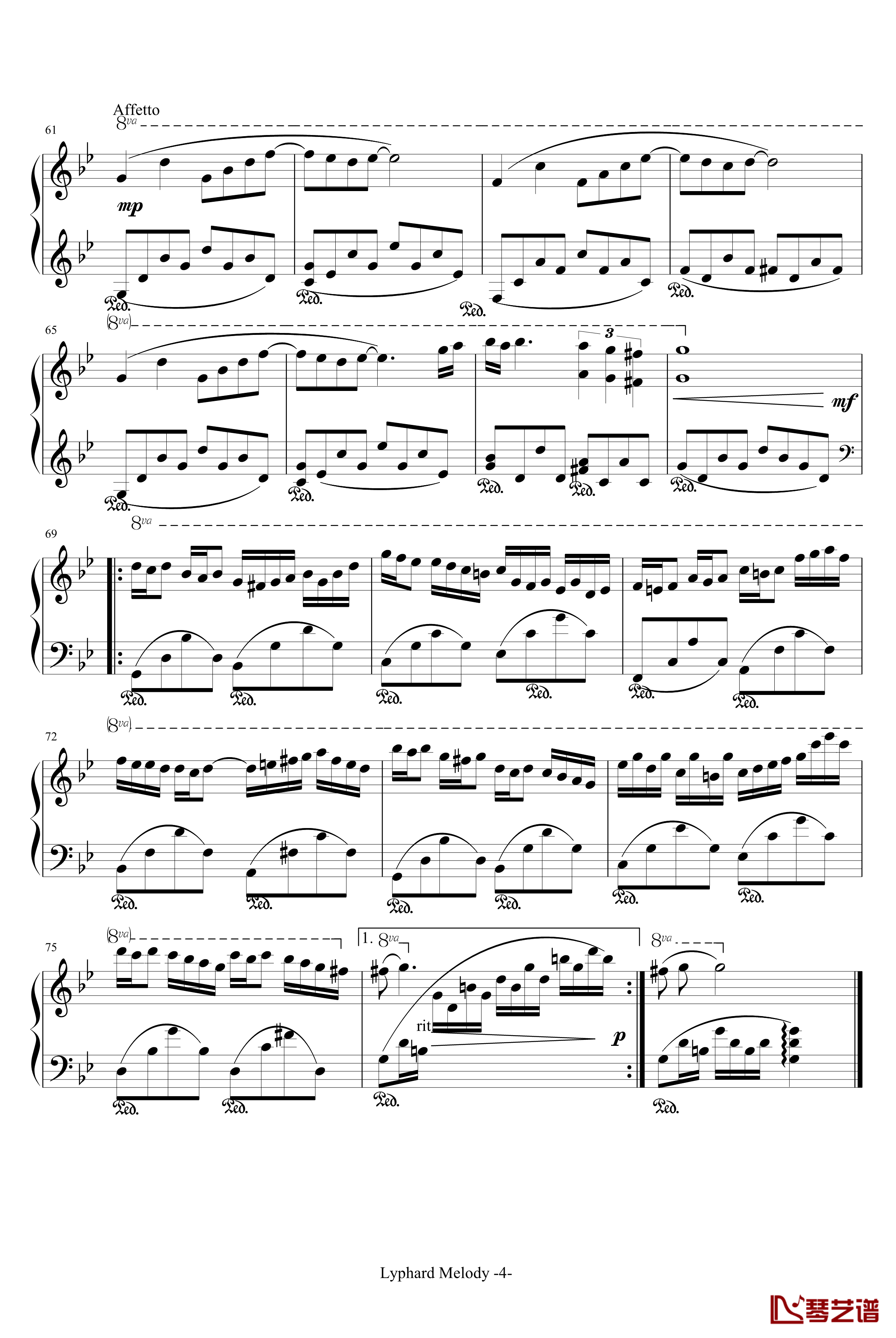星空钢琴谱-带指法-塞内维尔4