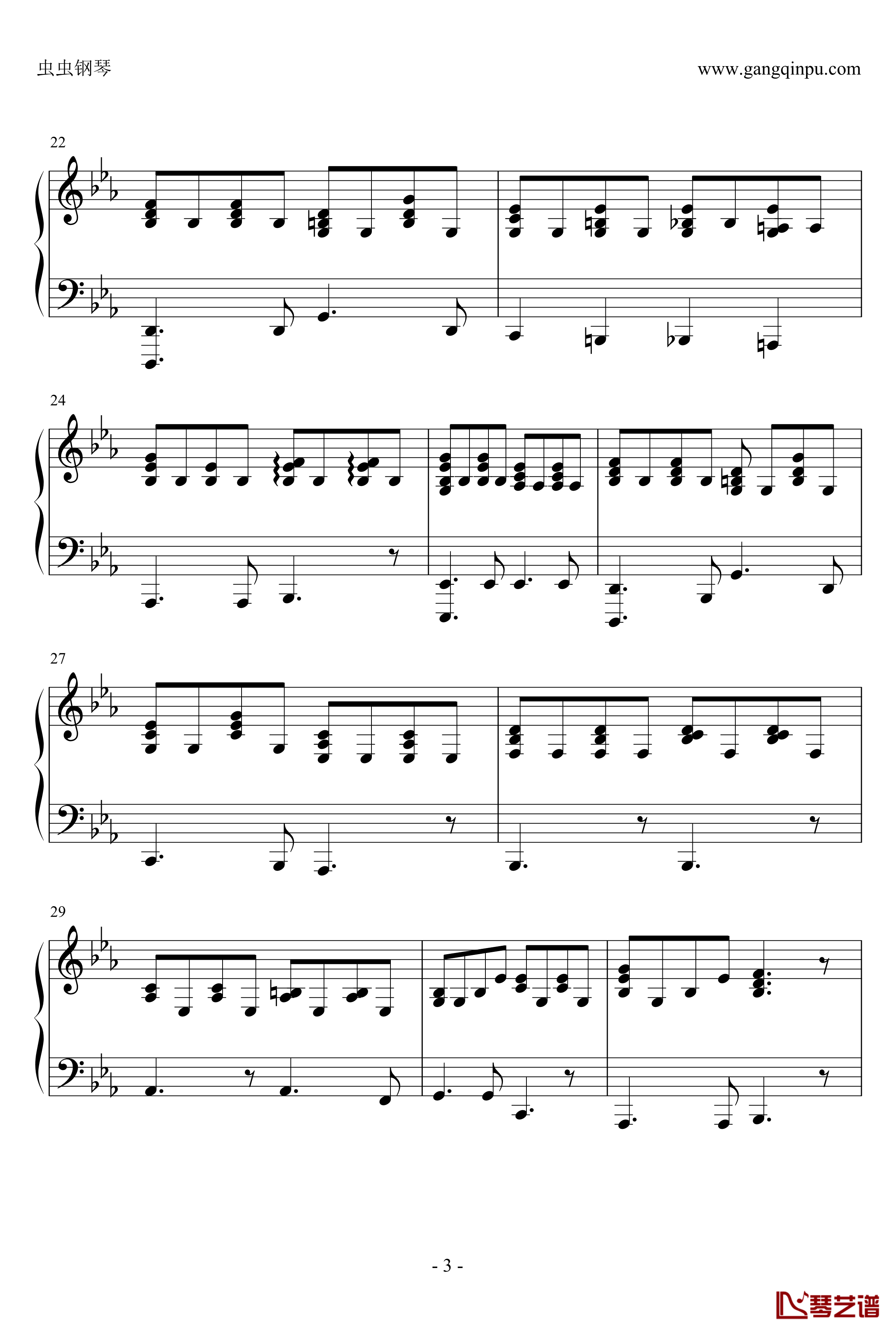 石榴石钢琴谱-《穿越时空的少女》主题曲伴奏-奥华子3